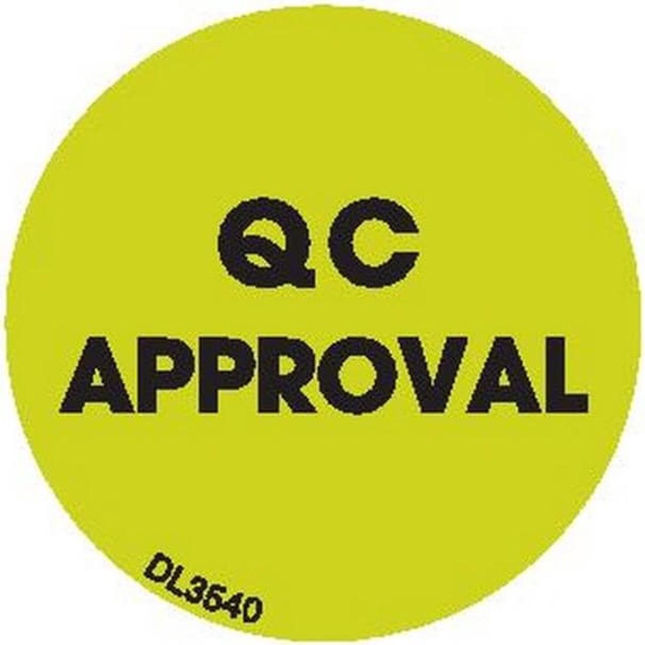 Main image of 1" diameter QC Approval labels (500 per Roll)
