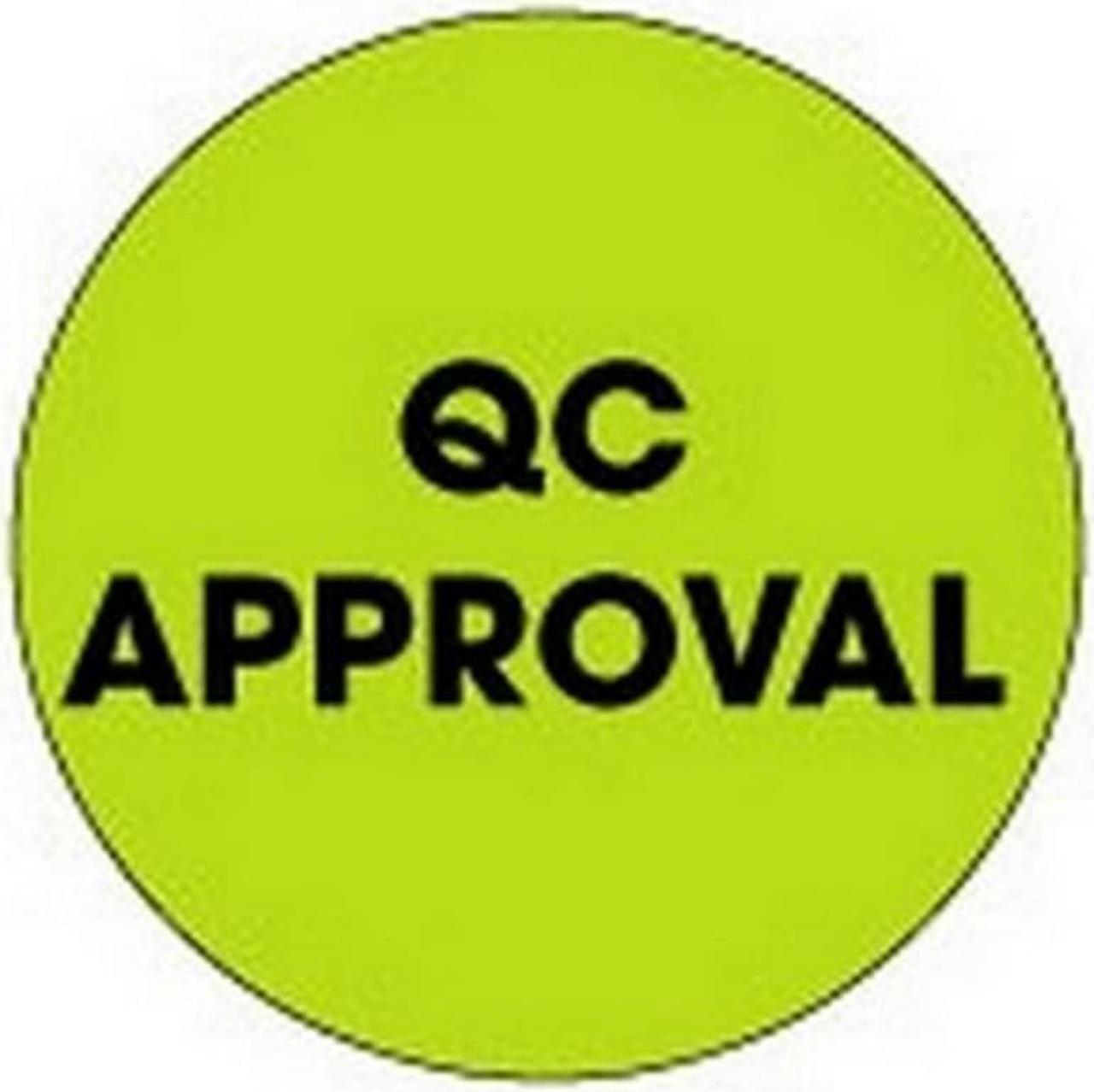 Main image of 2" Diameter QC Approval Circle Labels (500 per Roll)