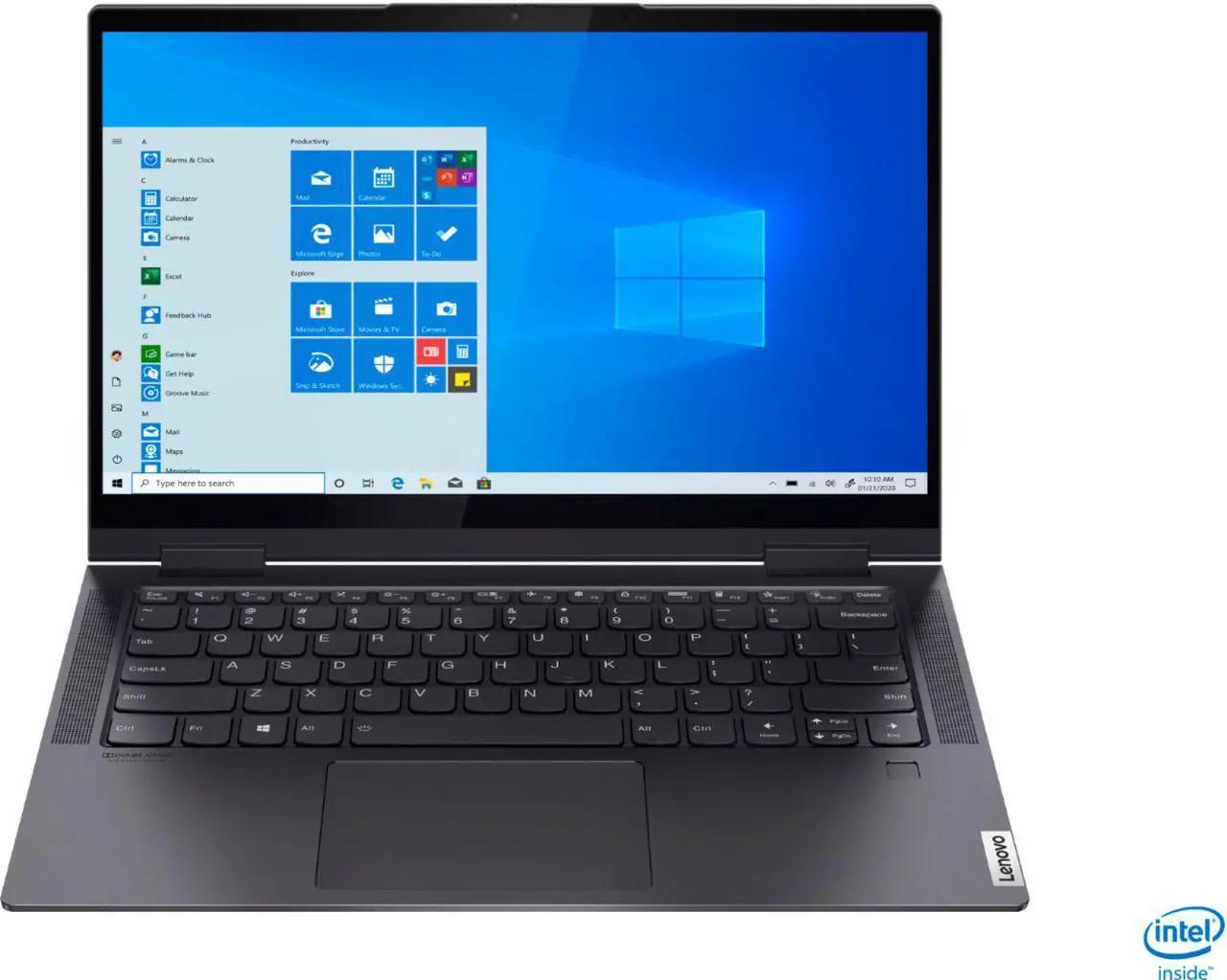 Alt view image 4 of 4 - Lenovo Yoga 7i 2-in-1 14" Touch Screen Laptop Intel Evo Platform Core i7-1165g7, 12GB Memory, 512GB Solid State Drive Slate, Backlit Keyboard, Bluetooth, Webcam, Slate Grey - 82BH0002US