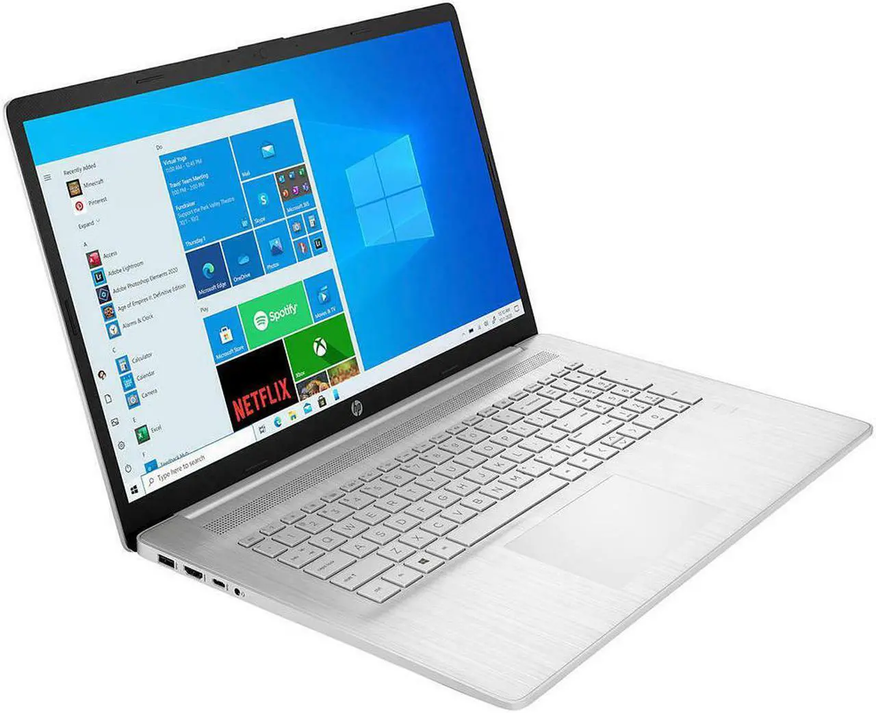 Alt view image 2 of 4 - HP 17.3" Touch 17-cp0056nr AMD Ryzen 3 3250u,  8GB DDR4, 256GB SSD, AMD Radeon Graphics, Webcam, Bluetooth, Windows 10 Home,  Silver