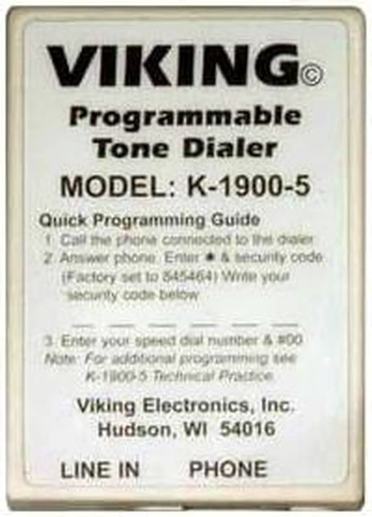 Alt view image 11 of 13 - Viking Electronics - K-1900-5 - Viking Electronics K-1900-5 Touch Tone Dialer - 2.1 Width x 1 Depth x 2.9 Height