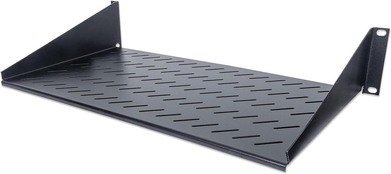 Alt view image 3 of 4 - Intellinet 19" Cantilever Shelf, 2U, 2-Point Front Mount, 250 mm (9.84 in.) Depth, Vented, Black