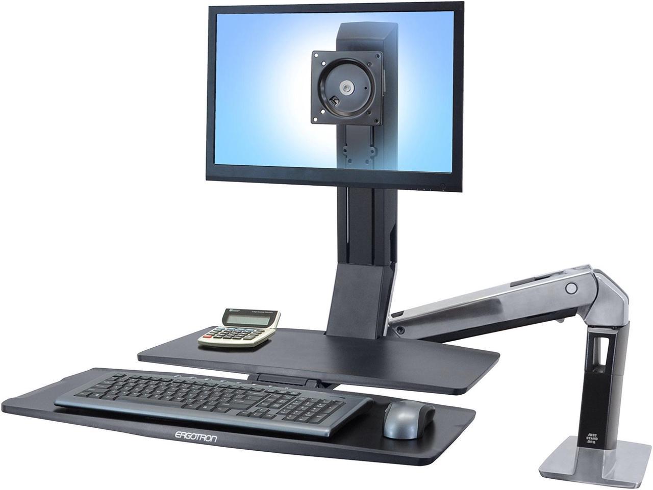 Workfit-A Sit-Stand Workstation W/worksurface+, Lcd Ld Monitor, Aluminum/black