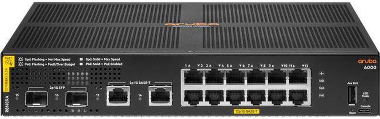 Aruba R8N89A#ABA 6000 48G Class4 PoE 4SFP 370W Switch