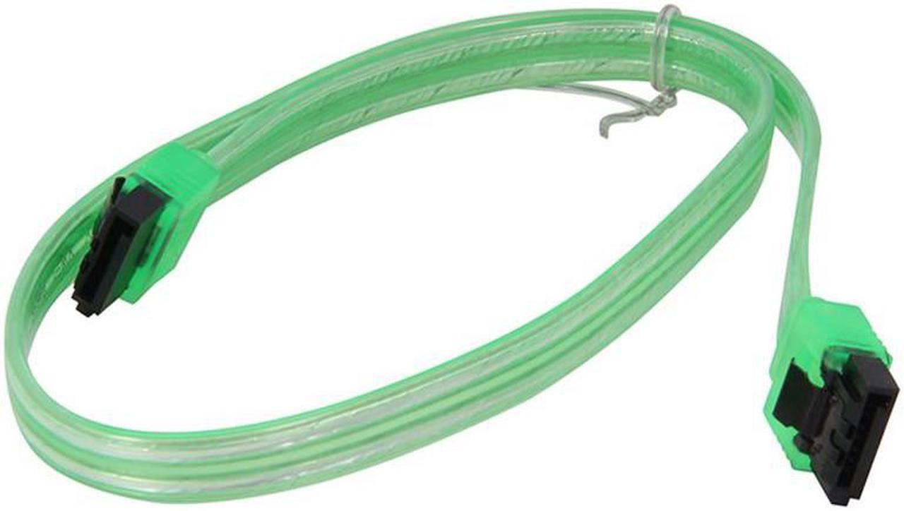 18 inch SATA3 SATA III 6Gb/s Serial ATA DATA cable w/ latch Locking for Hard Drive Disk HDD / SSD - UV  Green