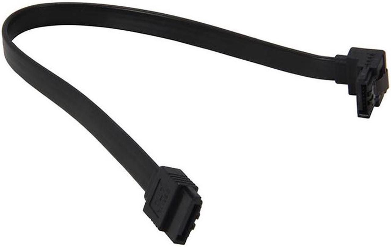 10 inch SATA3 SATA III 6Gb/s Serial ATA DATA cable w/ latch Locking (90 Degree to 180 Degree) for Hard Drive Disk HDD / SSD - Black