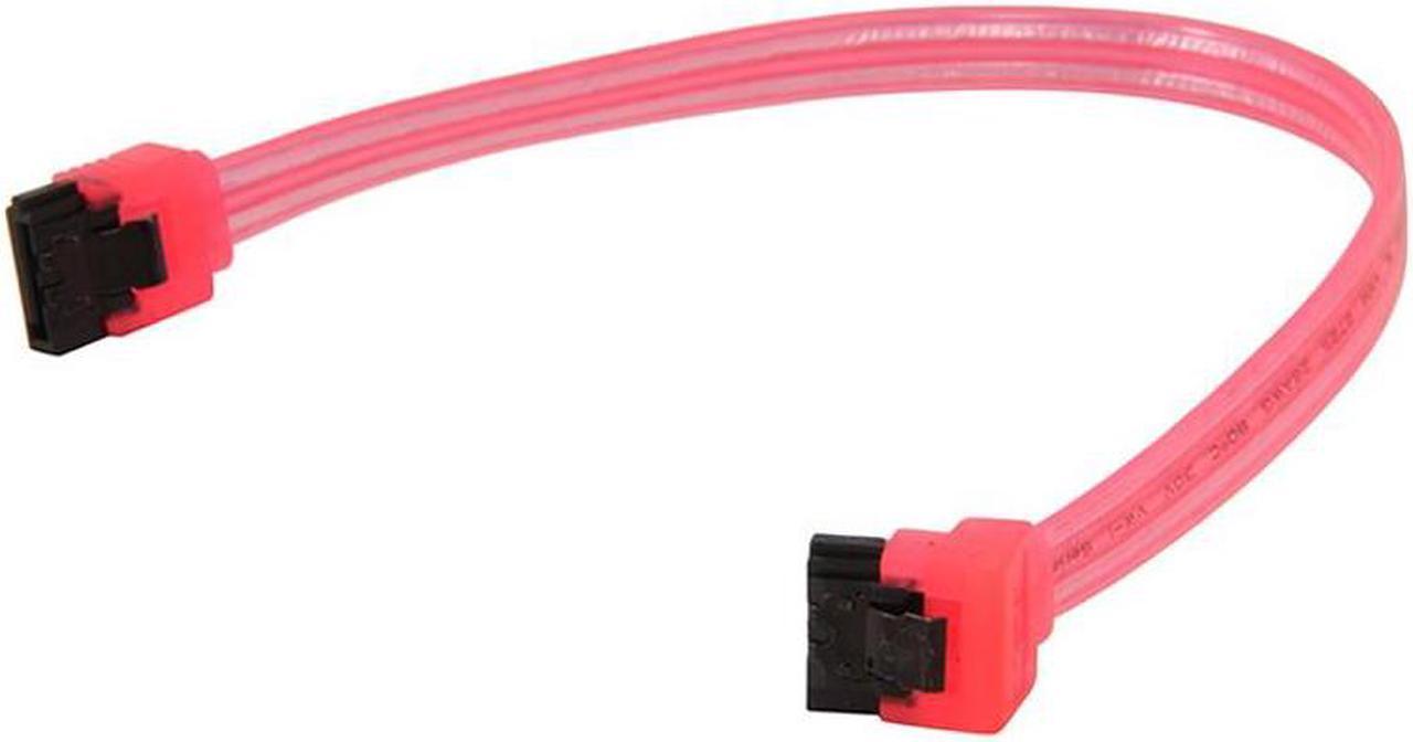 10 inch SATA3 SATA III 6Gb/s Serial ATA DATA cable w/ latch Locking (90 Degree to 180 Degree) for Hard Drive Disk HDD / SSD - UV  Red