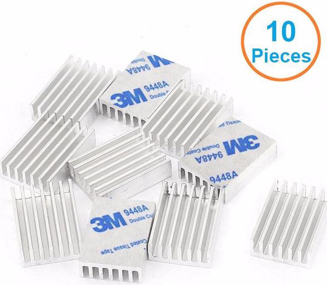 10pcs/lot Aluminum Heatsink 20*14*6mm Electronic Chip Radiator Cooler w/ Self-Adhesive Tape for IC,MOS,Memory