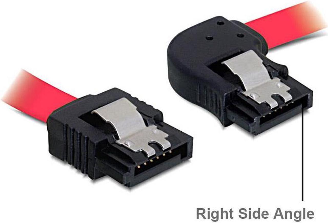 0.5 Meter  SATA3 SATA III 6Gb/s Serial ATA DATA cable w/ latch Locking (Right Side 90 Degree to 180 Degree) f -  Red