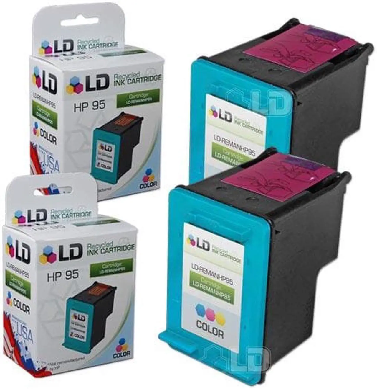 Main image of LD Products Remanufactured Ink Cartridge Replacement for HP 95 C8766WN (Tri Color, 2-Pack) Compatible with OfficeJet 6304 6305 6307 6308 6310 6310v 6310xi 6313 6315 6318 HP