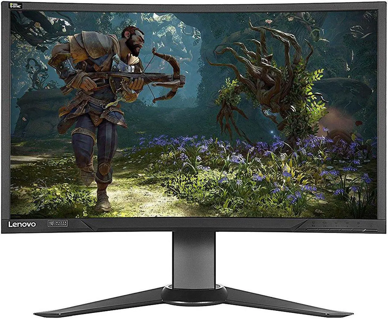 Alt view image 3 of 11 - Lenovo Y27g 65C1GCC1US 27" Black Curved 144Hz G-Sync Gaming Monitor, 1920 x 1080, 16:9, 3000:1, 300 cd/m2, 8ms, USB 3.0, HDMI, DisplayPort, 178/178 Viewing Angle, VESA Mountable, Razer Edition Chroma Lighting