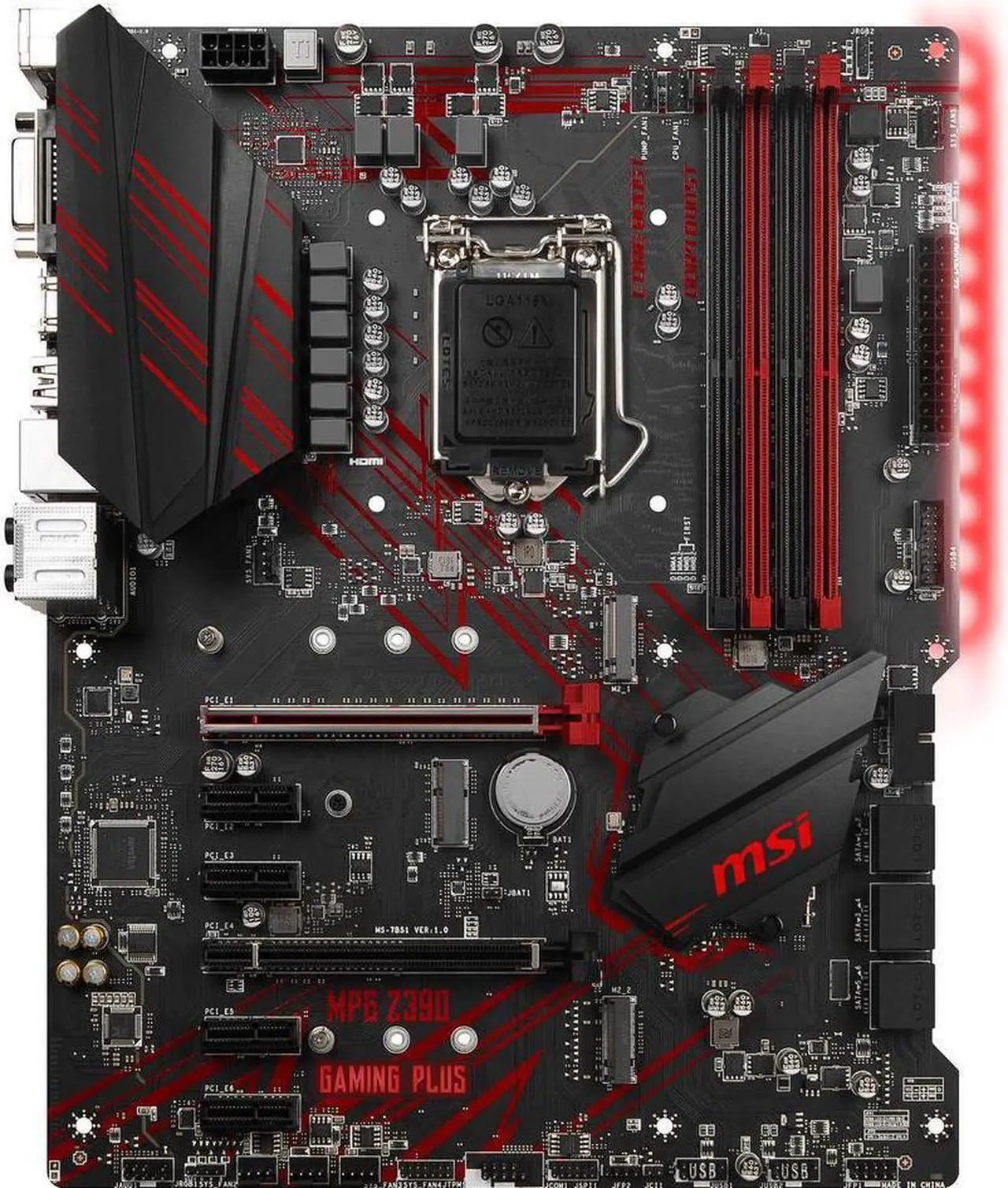 Alt view image 8 of 11 - MSI MPG Z390 Gaming Plus LGA1151 M.2 USB 3.1 Gen 2 DDR4 ATX - Motherboard Only