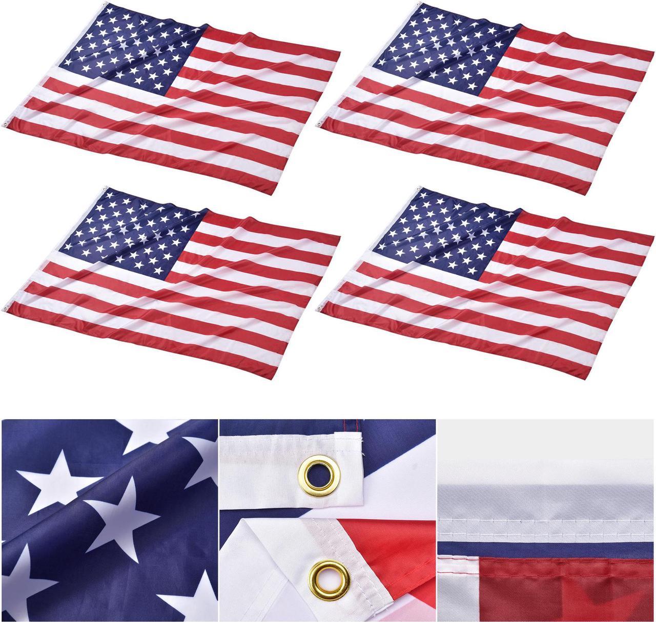 Yescom 4x6 Ft US Flag Fade Resistance Bright Polyester Decoration Outdoor Club 4 Pack