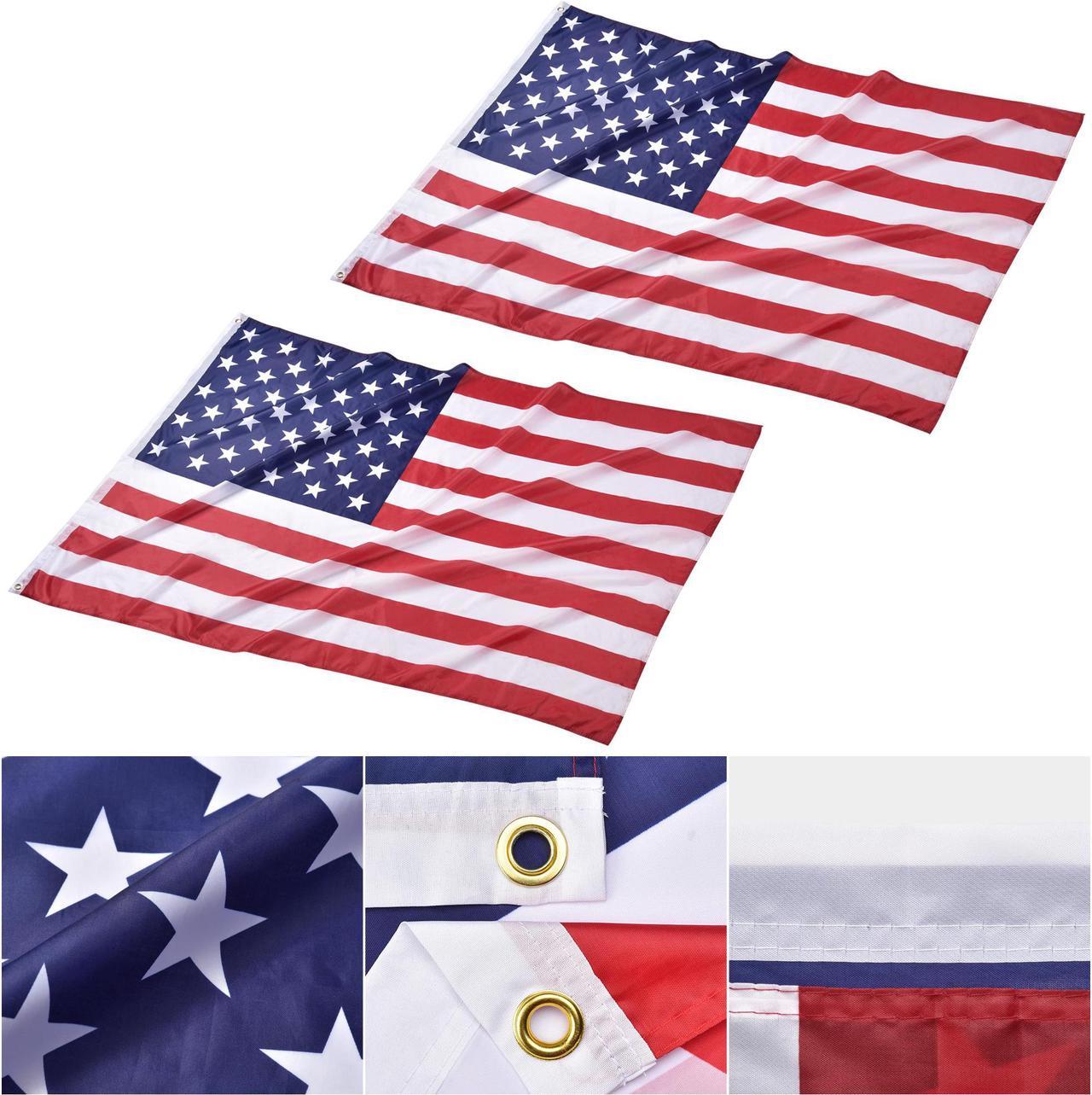 Yescom 4x6 Ft US Flag Fade Resistance Bright Polyester Decoration Outdoor Club 2 Pack