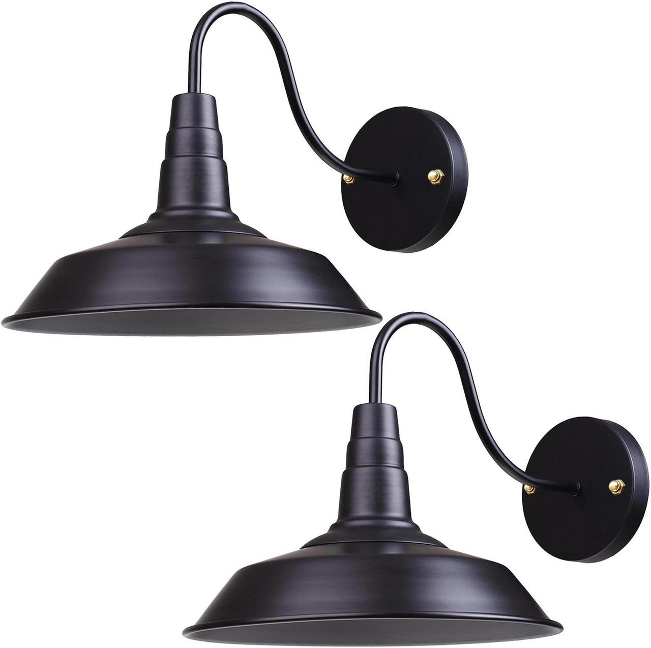 Yescom Retro Vintage Industrial Wall Sconce Gooseneck Barn Light Metal Shade 2 Pack