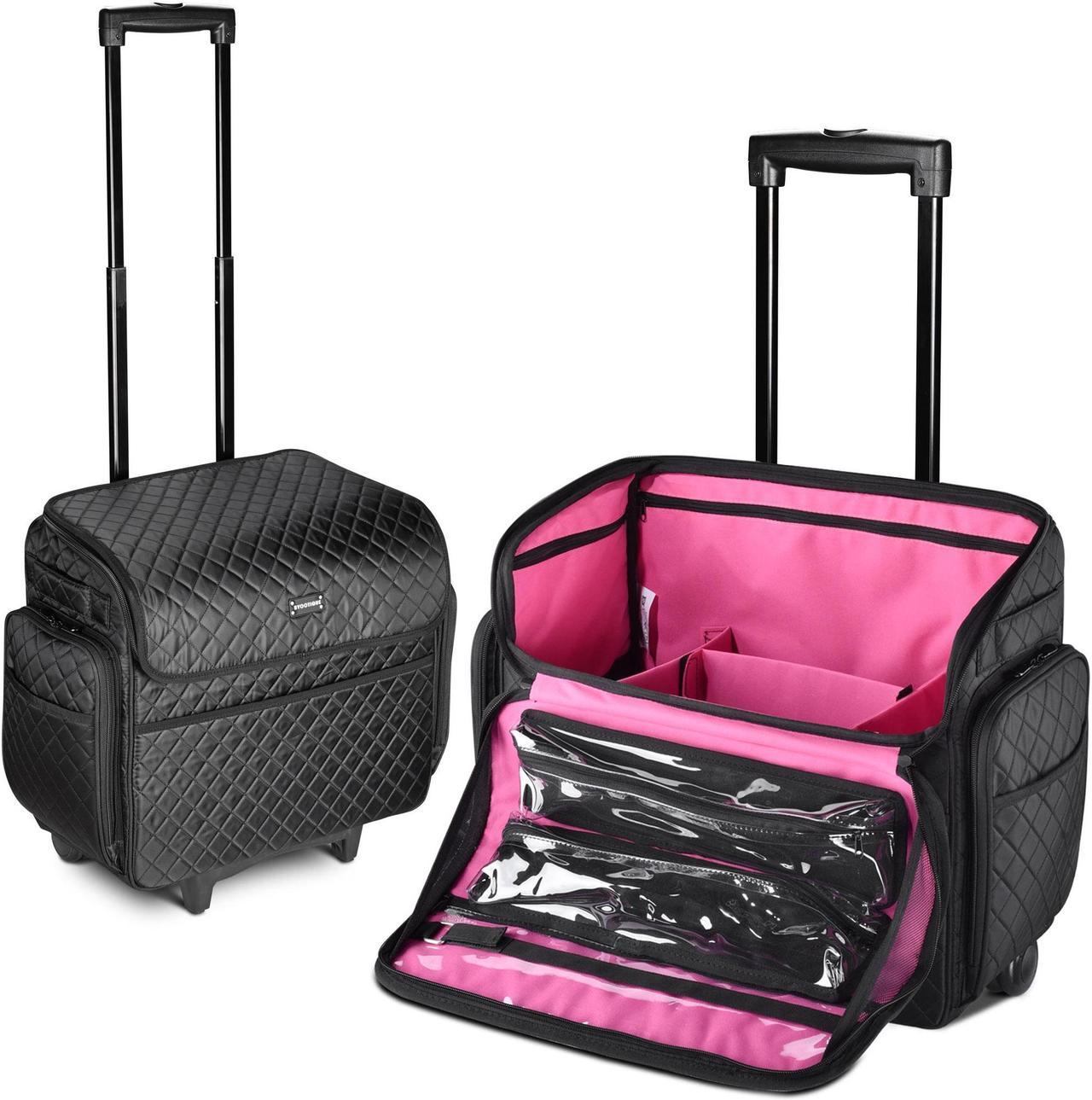 Byootique Lightweight Makeup Bag Cosmetic Rolling Trolley Traveling Storage Case