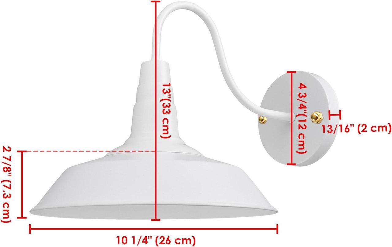 Alt view image 7 of 7 - Yescom Retro Vintage Industrial Wall Sconce Gooseneck Barn Light Metal Shade 2 Pack