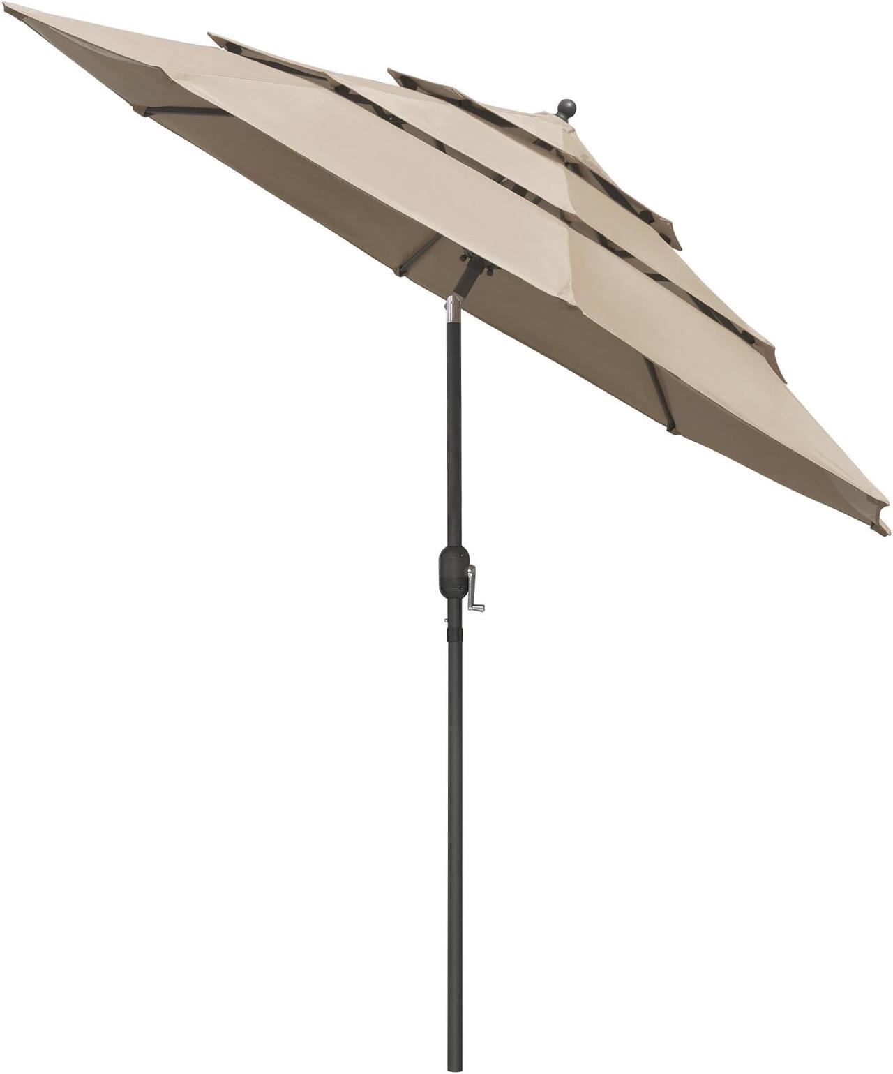 Yescom 10 Ft 3 Tier Patio Umbrella with Crank Handle Push to Tilt Aluminum Backyard