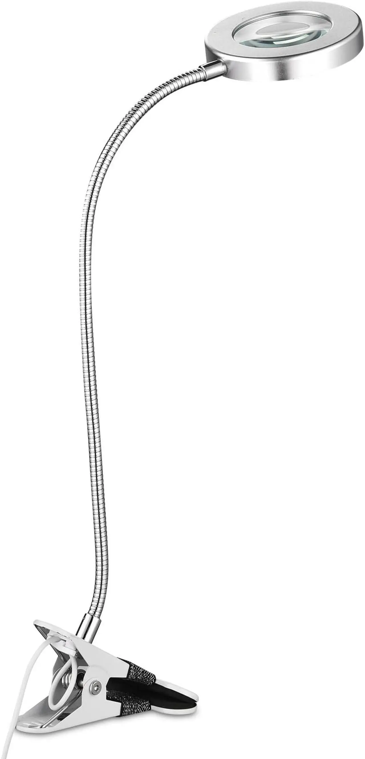Alt view image 2 of 7 - Byootique LED Magnifying Desk Lamp Dimmable 2.5X Glass Lens Magnifier w/ Clamp