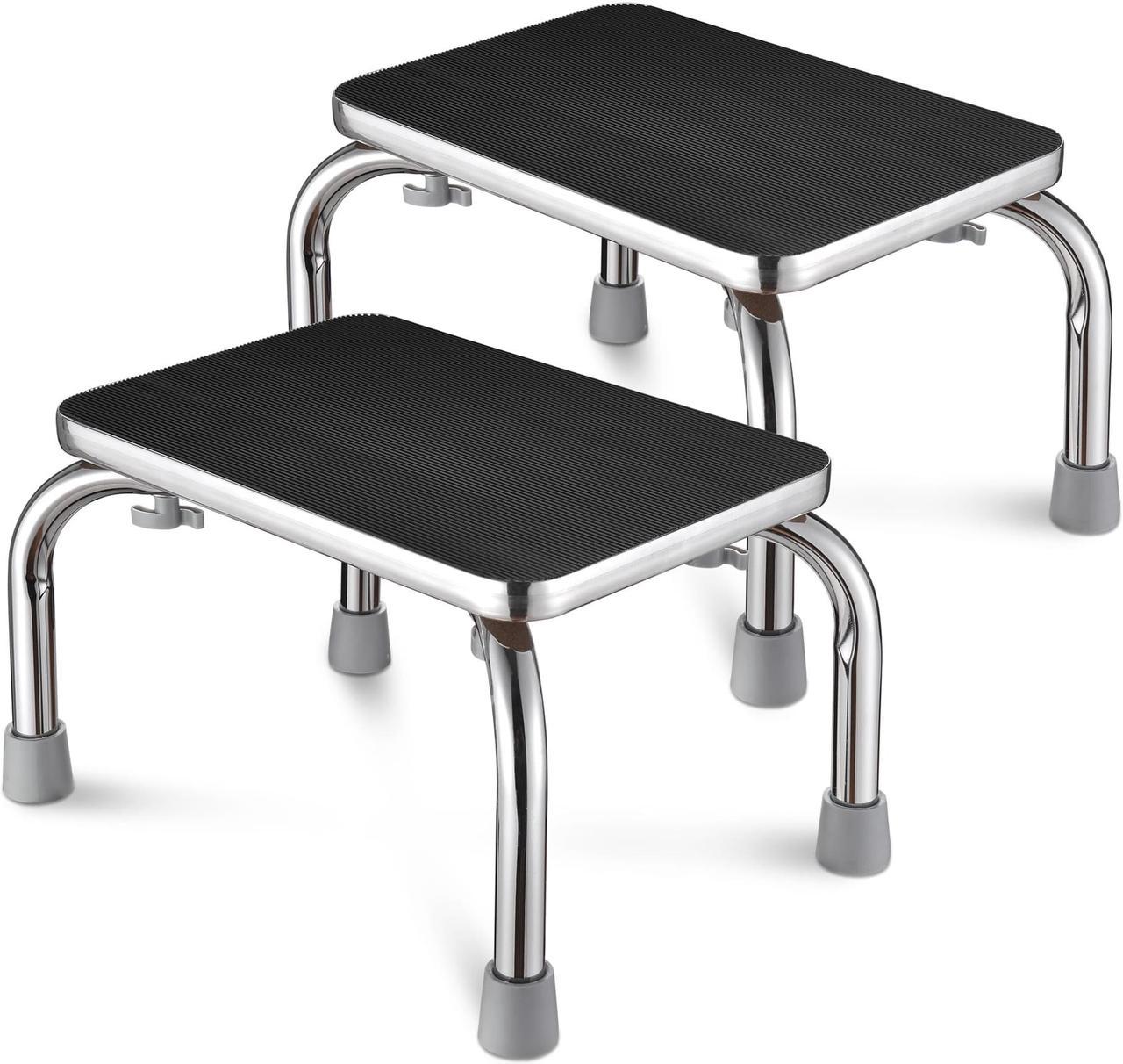 Yescom Medical Steel Step Stool Anti-Slip Platform Footstool for Seniors Adults 2 Packs