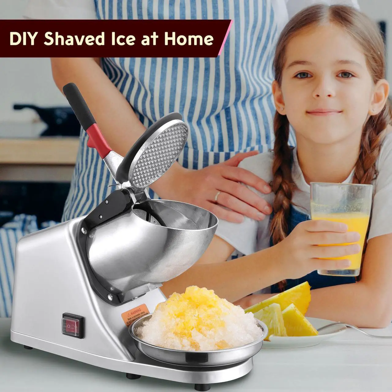 Alt view image 2 of 7 - Ice Shaver Machine Snow Cone Maker Shaved Icee 143 lbs Electric Crusher Shaving