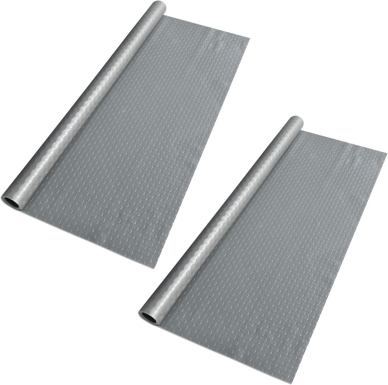 Yescom Garage Floor Mat Roll Non Slip Car Parking Protect Cover Trailer Gray 13x5 Ft DIY for Under Car Workshop 2 Pack