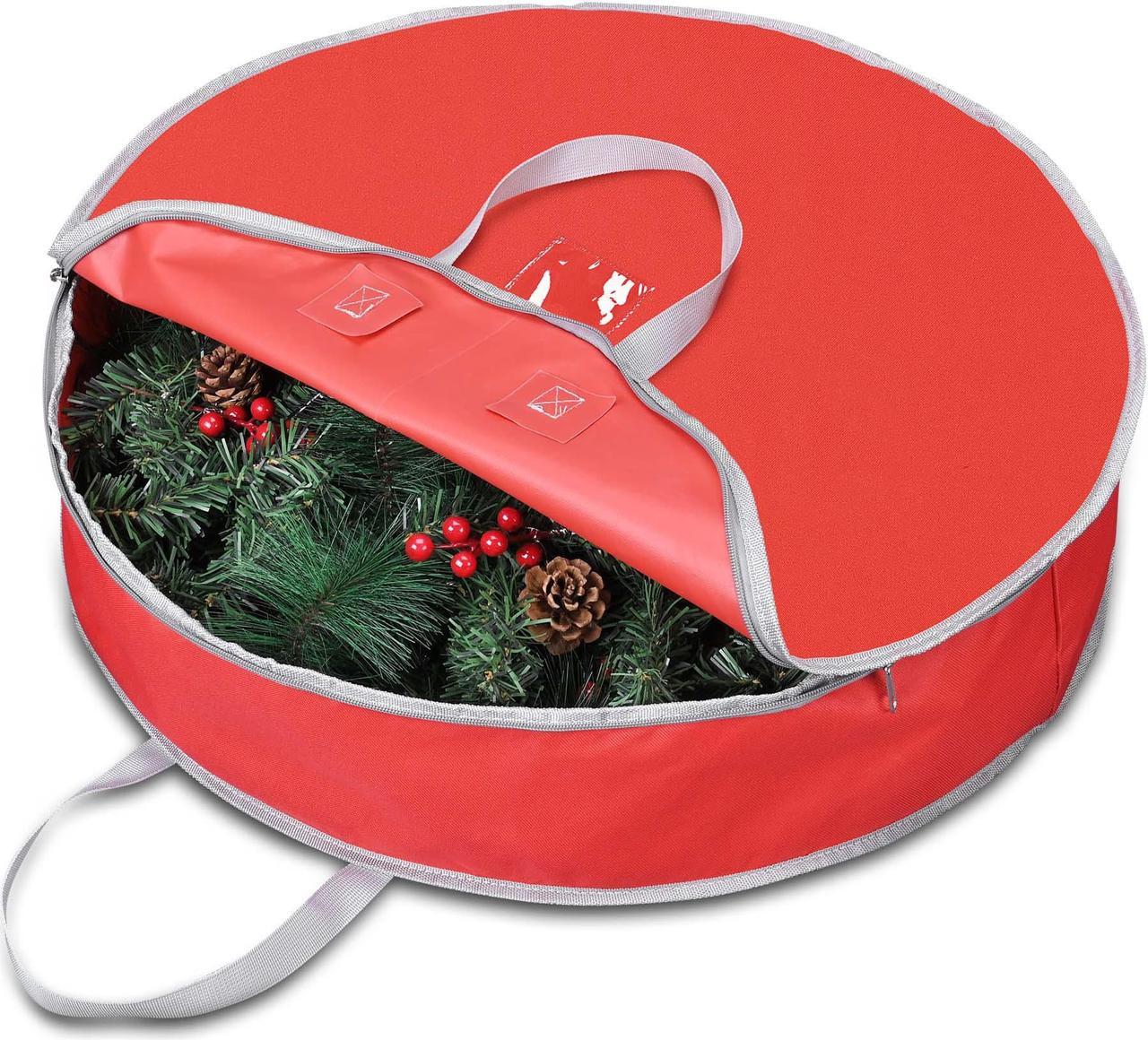 Yescom 25" Christmas Wreath Storage Bag Zipper Handle Garland Holiday Container