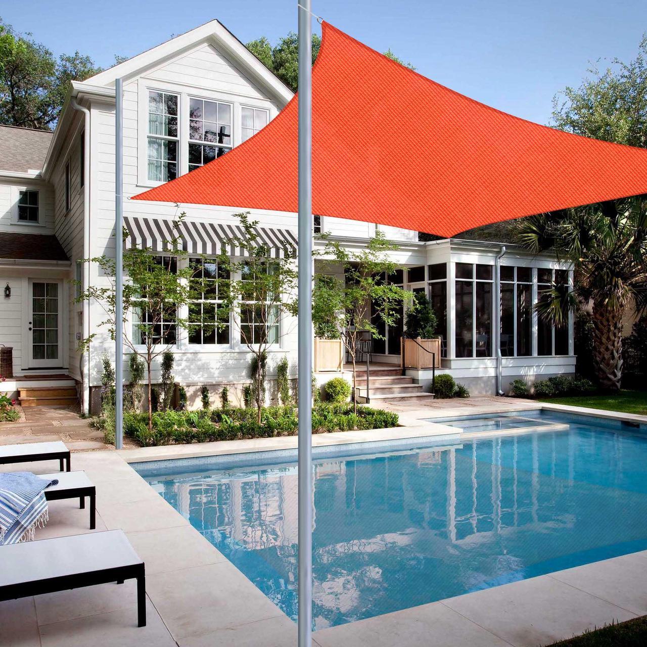 Alt view image 2 of 7 - Yescom 16x12 Ft 97% UV Block Rectangle HDPE Sun Shade Sail Heavy Duty Canopy Garden
