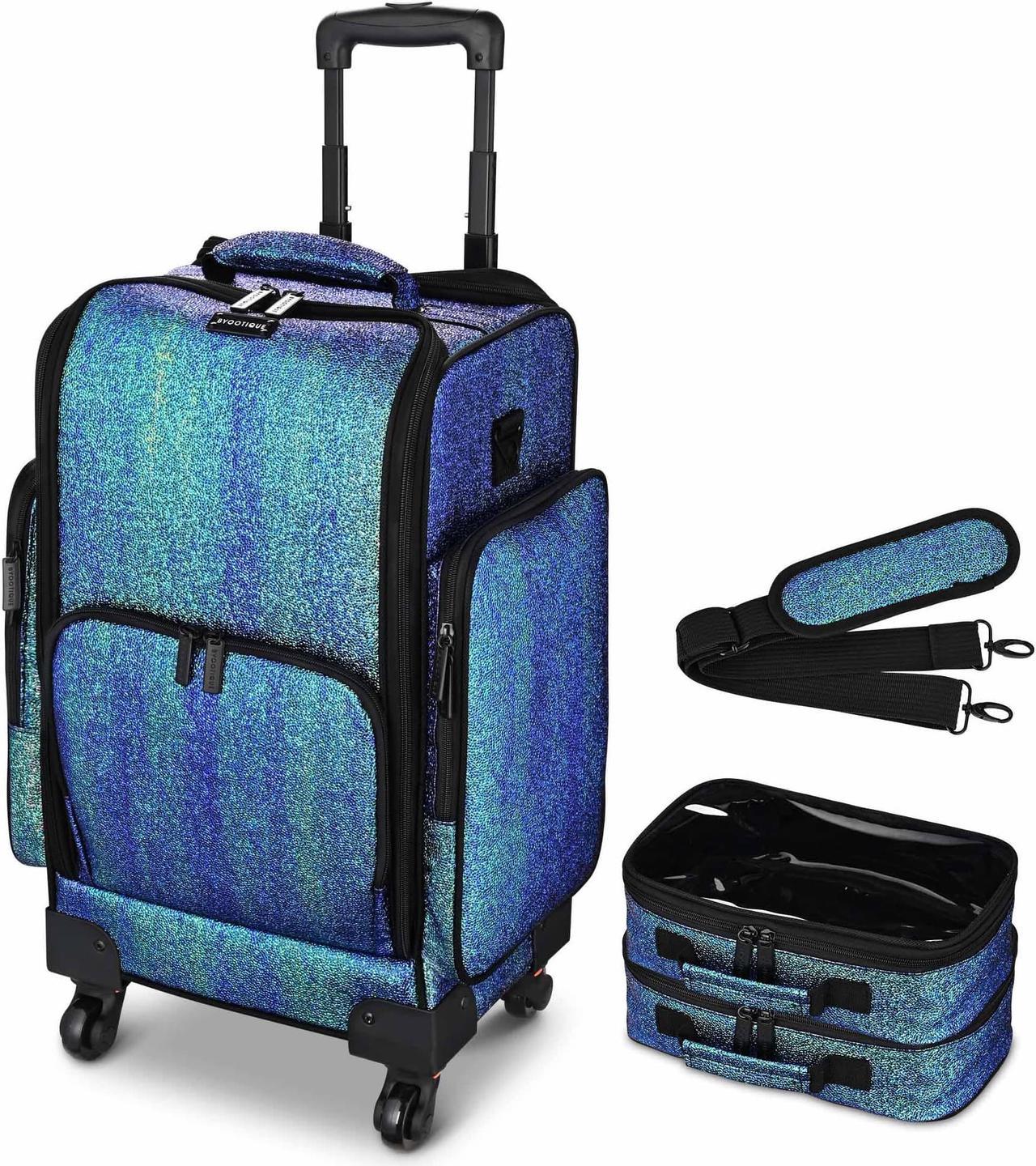 Byootique Soft Sided Rolling Makeup Train Case Cosmetic Organizer Trolley Artist