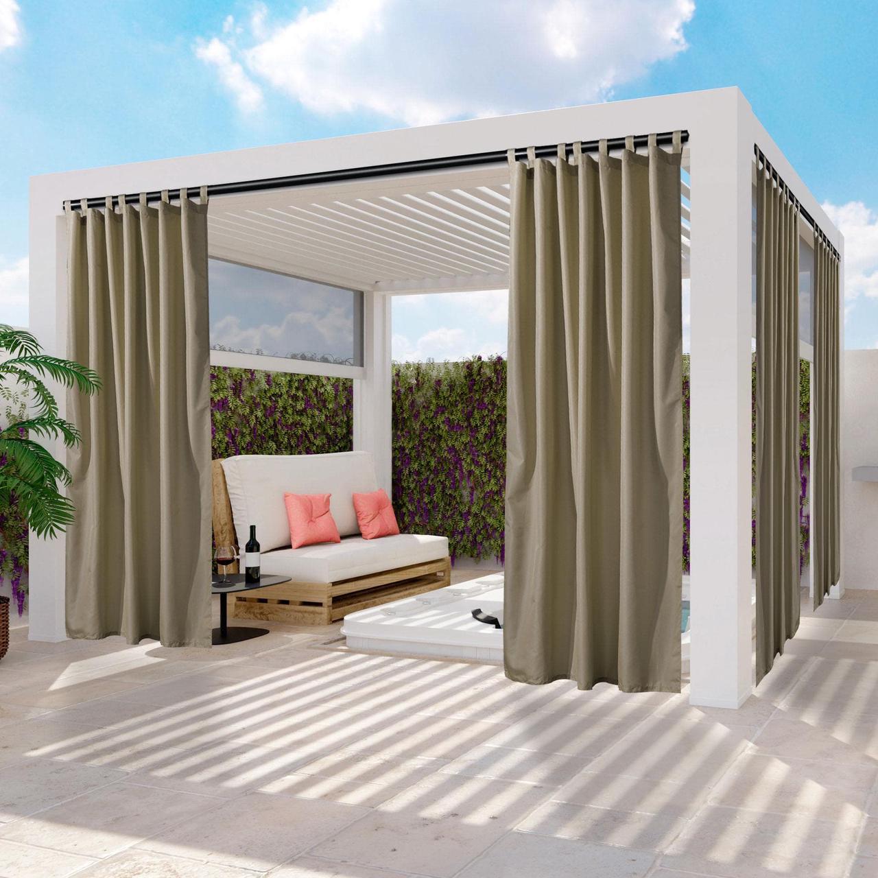 Yescom 54"x108" Outdoor Privacy Curtain Panel Tab Top UV30+ Patio Lanai Pergola 4 Piece