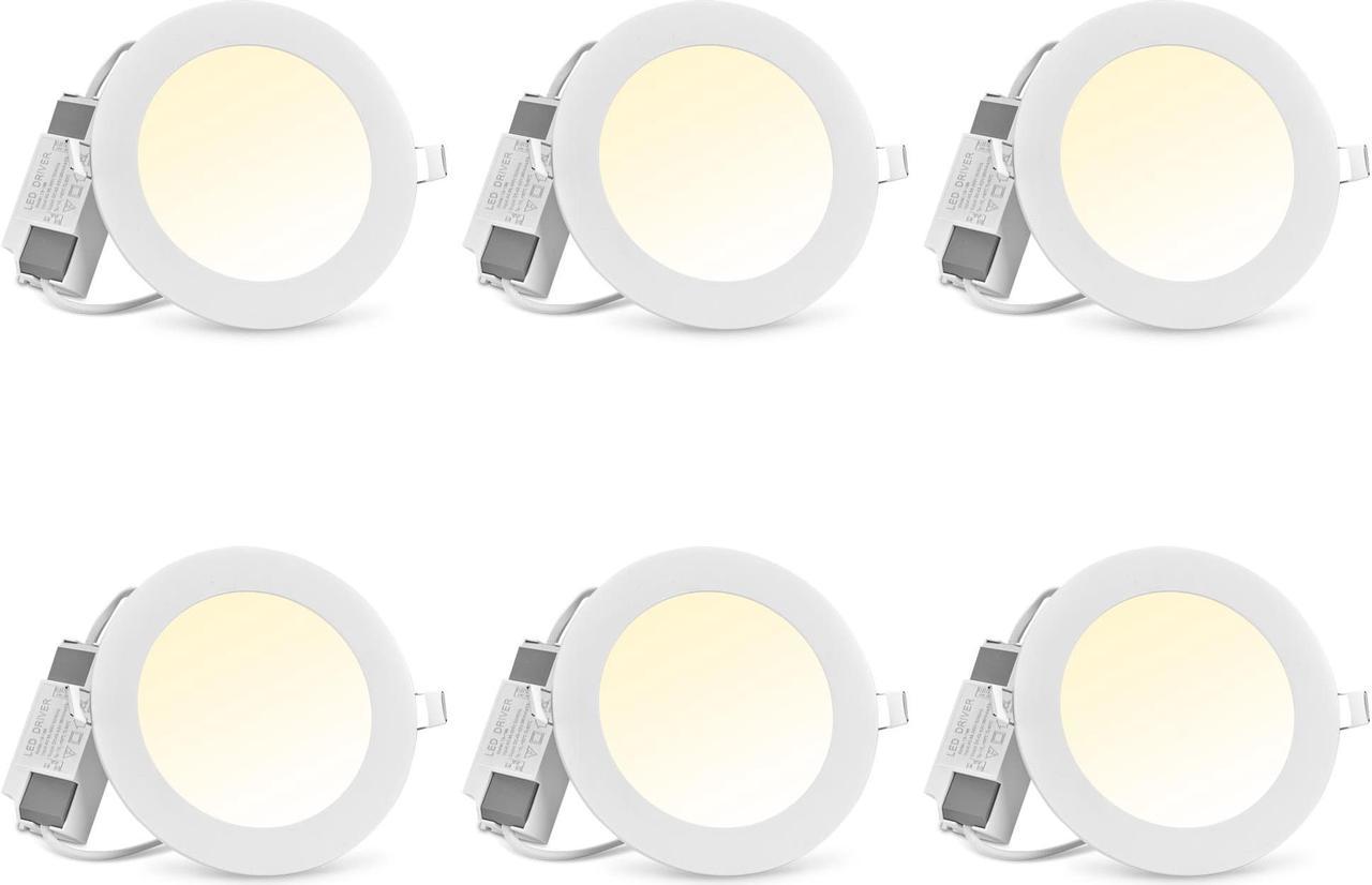 5" LED Recessed Ceiling Panel Down Light Round 3 Color Slim Spot Lamp 6 Pack