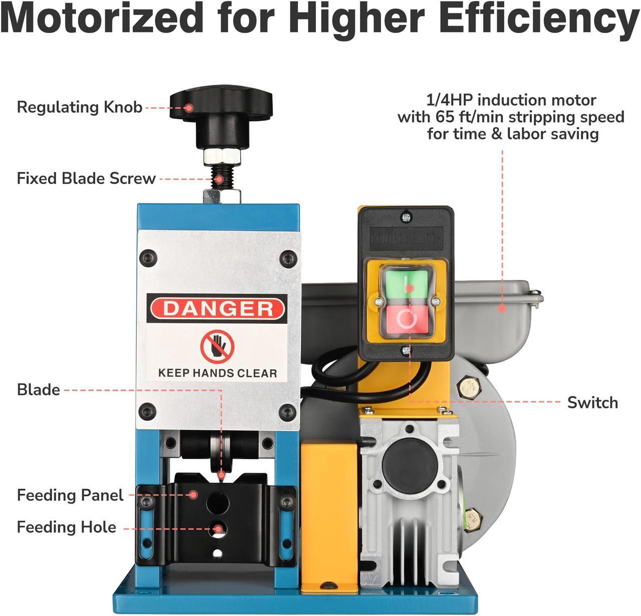Alt view image 2 of 7 - 12" Powered Wire Stripping Machine Motorized Cable Stripper