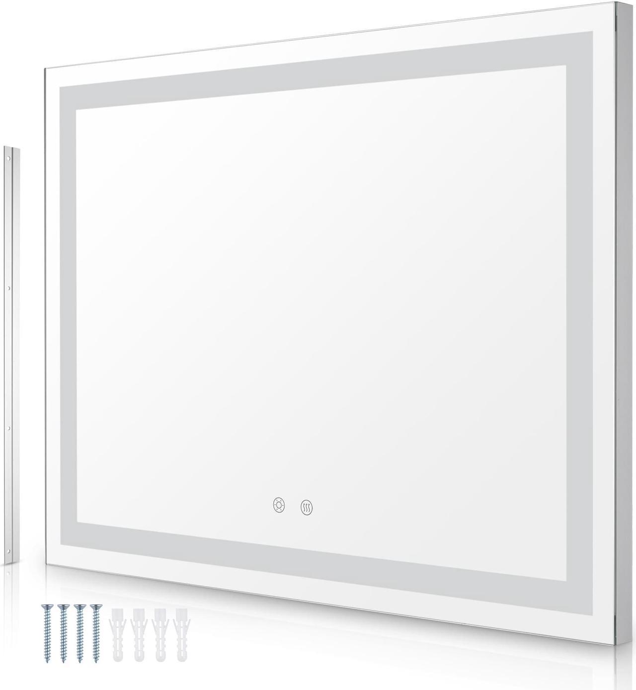 Aquaterior 32"x24" Smart Bathroom Mirror Dimmer Anti Fog Horizontal Vertical