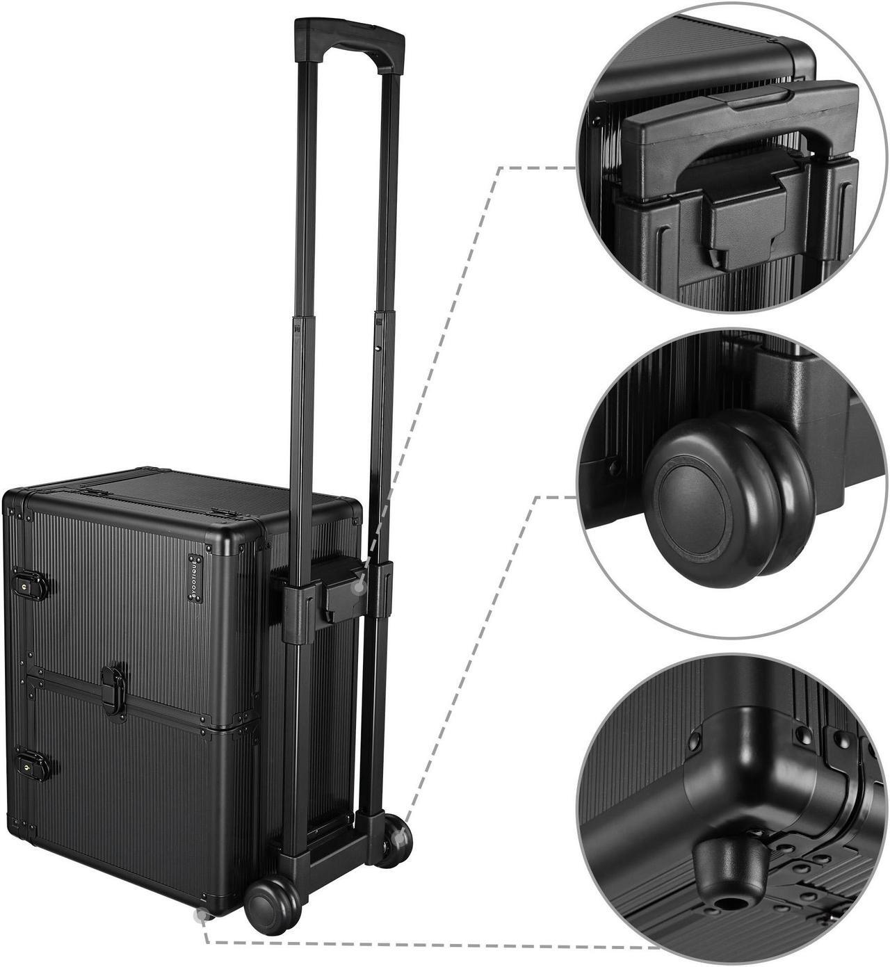 Alt view image 7 of 7 - Byootique Professional Hair Stylist Rolling Tool Box Makeup Artist Train Case