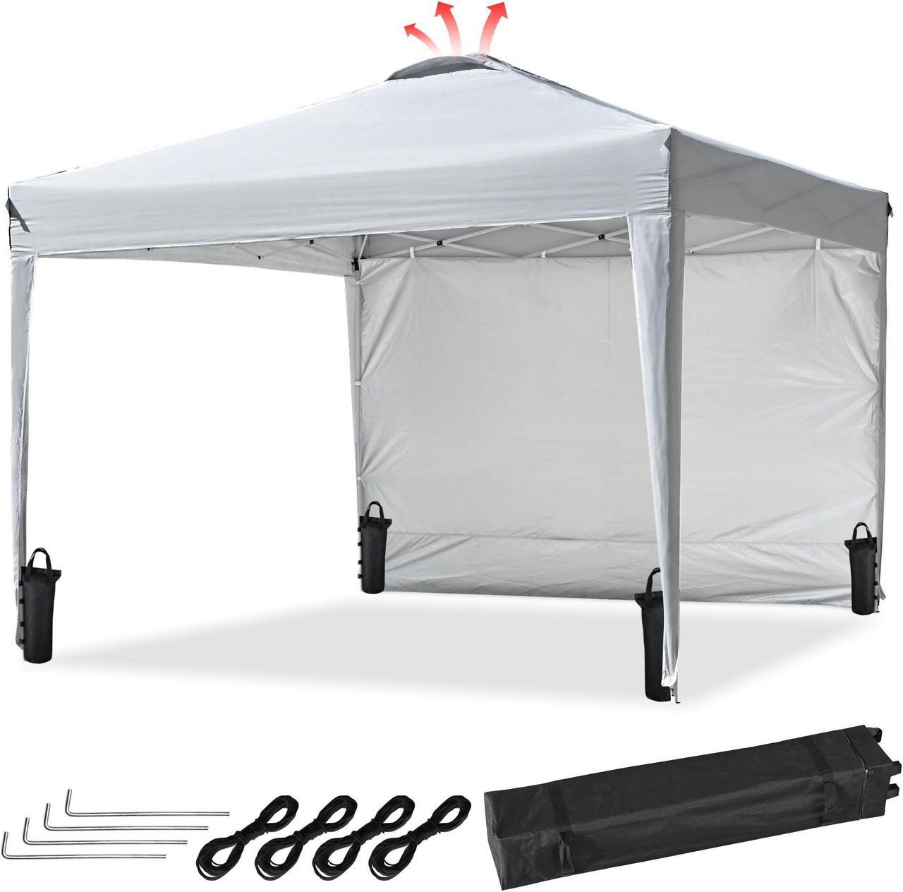 InstaHibit 10x10 Ft Pop Up Canopy with Sidewall & Bag Party Tent Outdoor Shelter