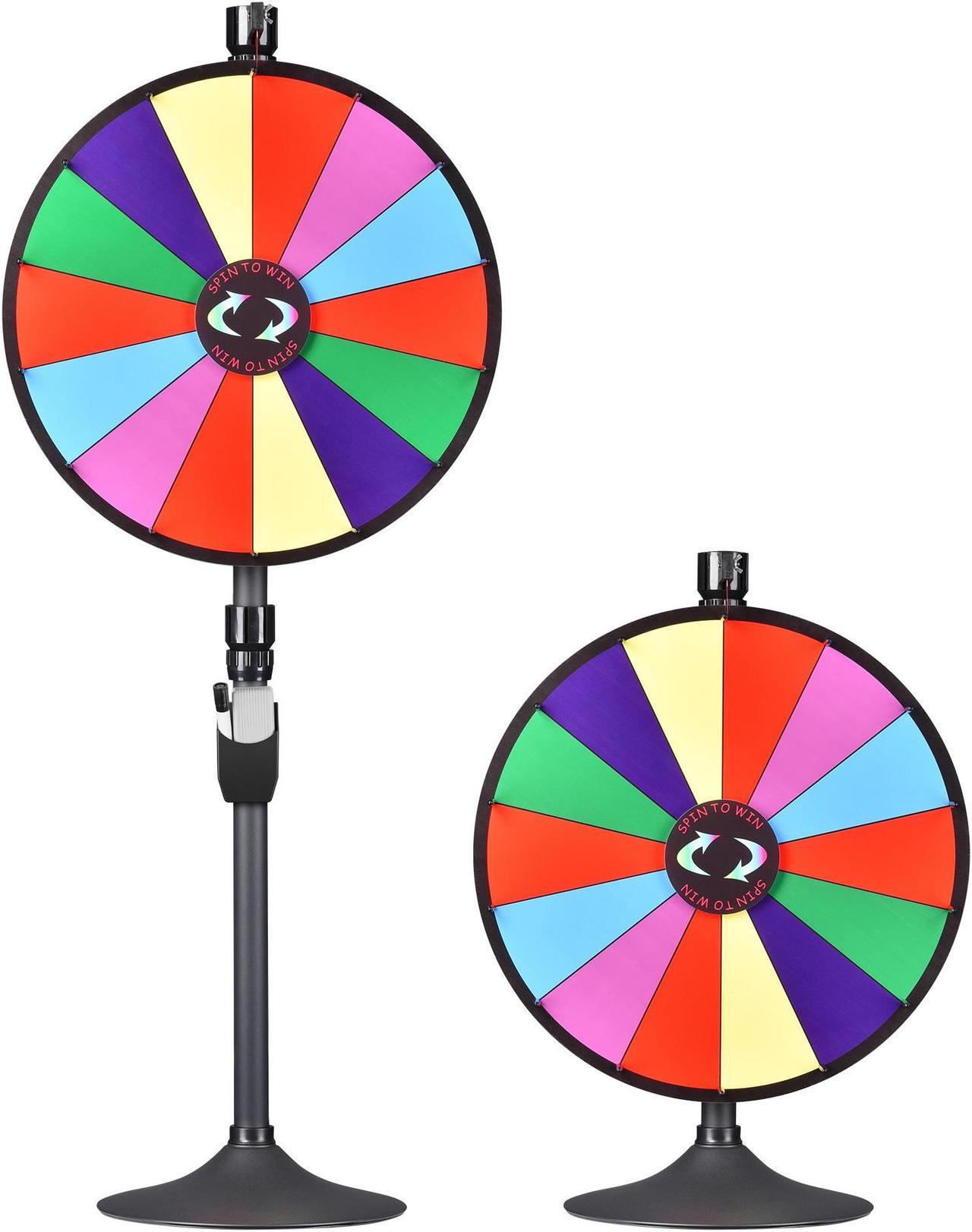 WinSpin 15" Tabletop Color Prize Wheel 12 Slots Editable Fortune Spinning Wheel for Tradeshow Carnival Game Wheel, Pinwheel Series