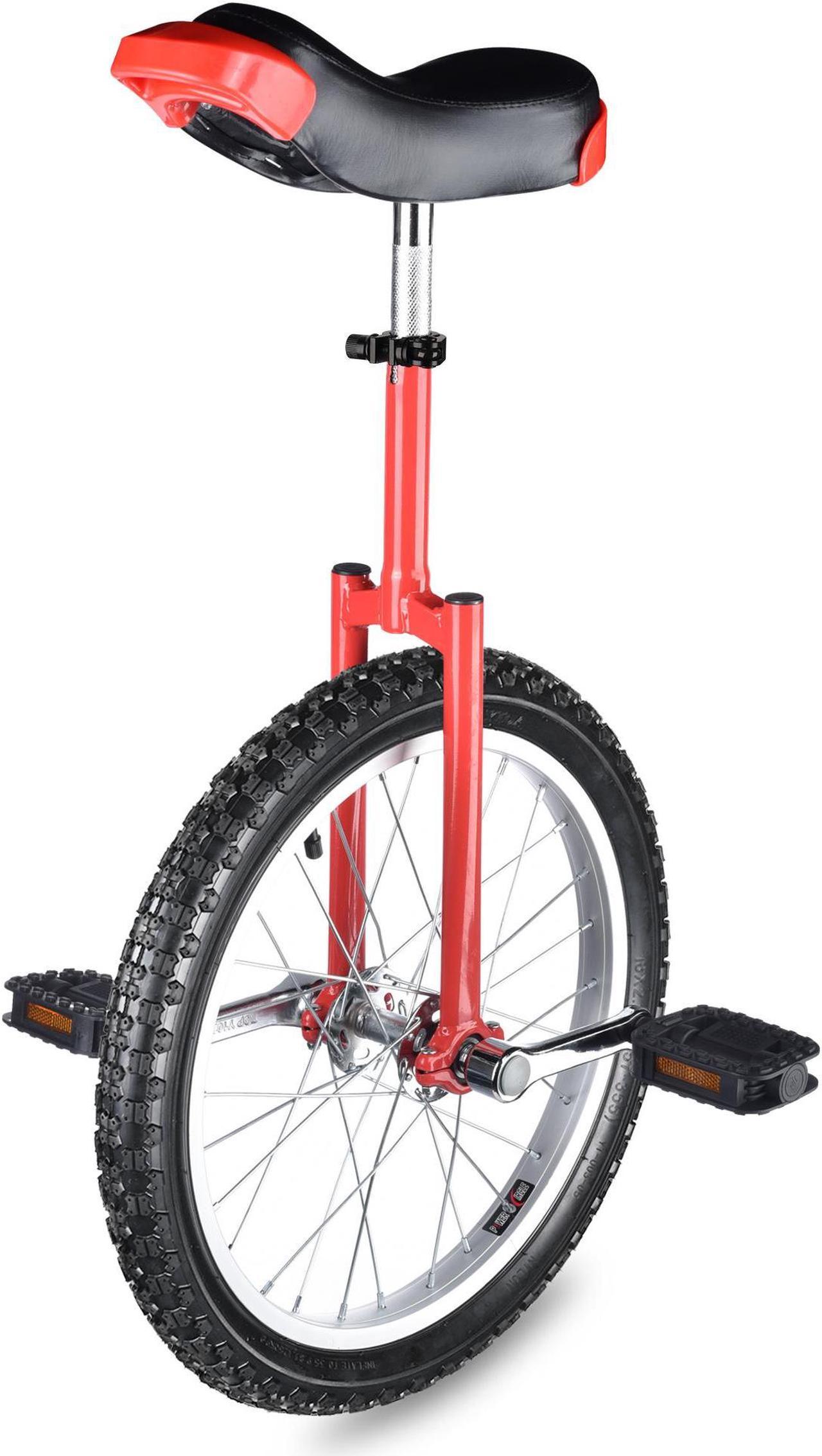 Yescom 18 In Wheel Outdoor Unicycle Skid-proof Tire Fitness Bicycle Balance Training for Adults Teenagers Kids, Red