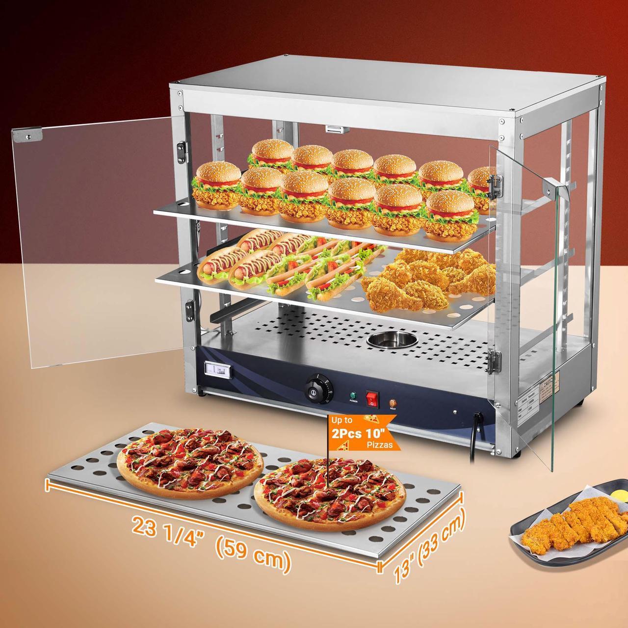 Alt view image 2 of 7 - WeChef 800W 3-Shelf Commercial Food Warmer Large Capacity Catering Display Case