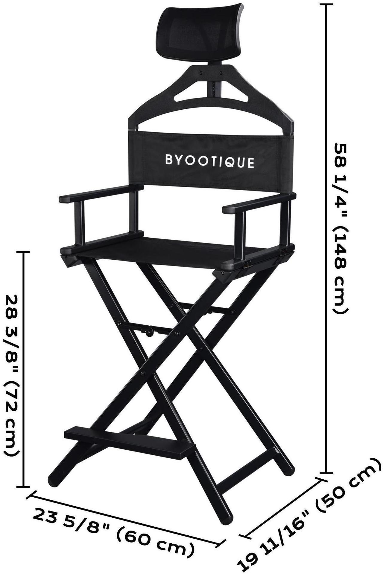 Alt view image 7 of 7 - Byootique 28" Height Tall Director Chair Folding Artist Makeup Head Rest Salon