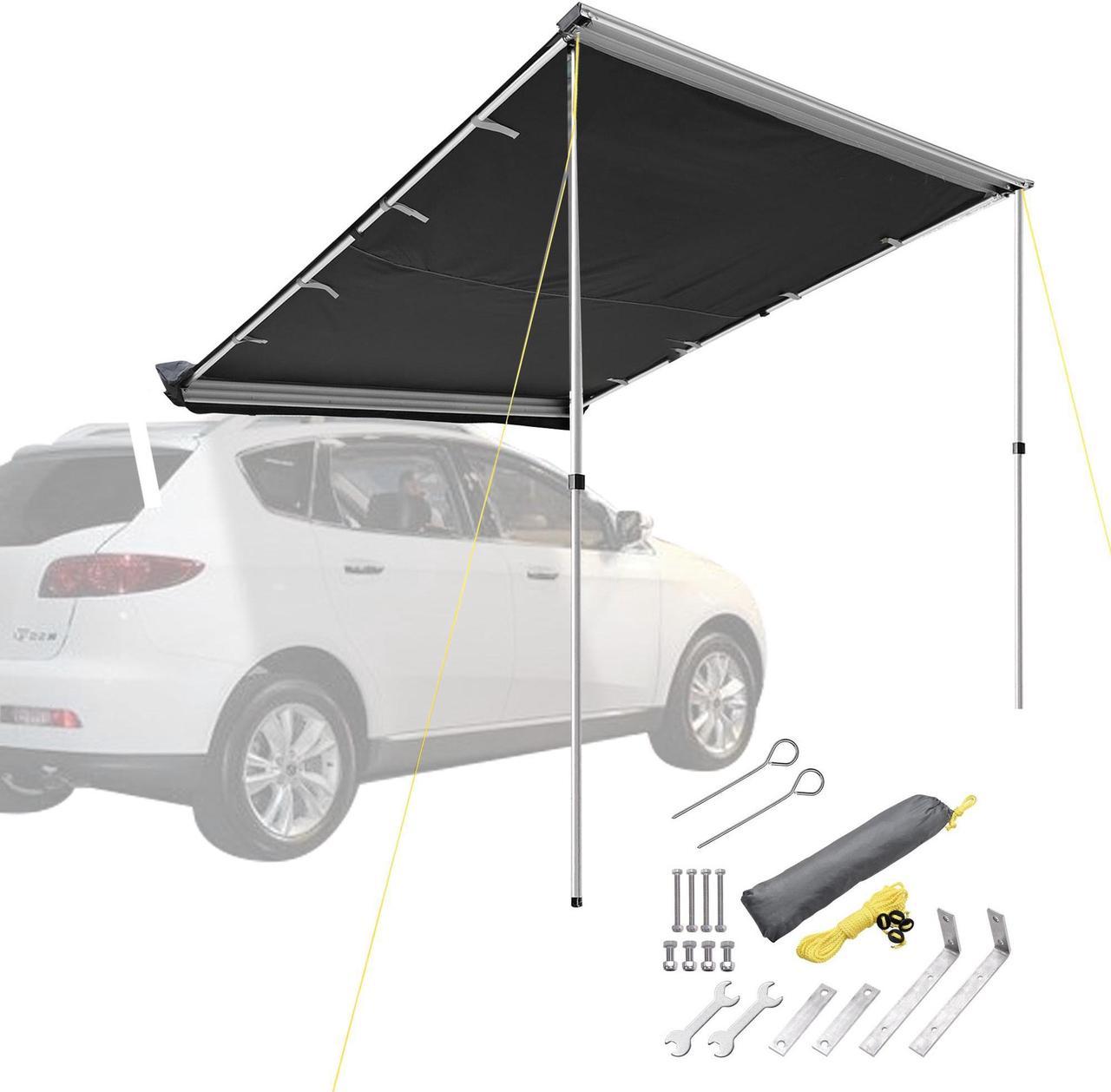 6.6x8.4' Car Awning Vehicle Roof Rack Ripstop Side Awning SUV Truck Van Rooftop Camping