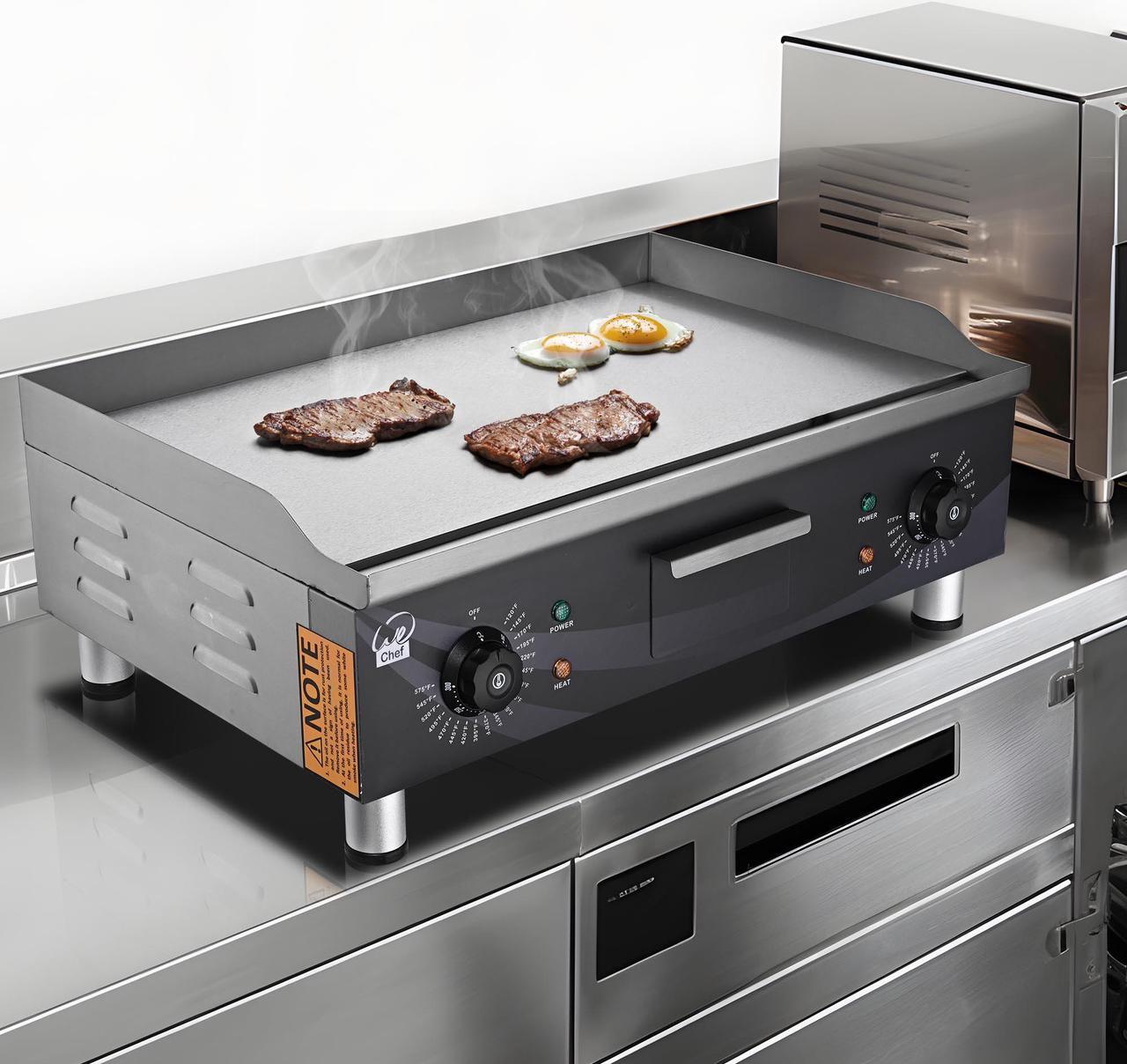 Alt view image 14 of 14 - 3500W 24" Electric Countertop Griddle Flat Top Commercial Restaurant BBQ Grill