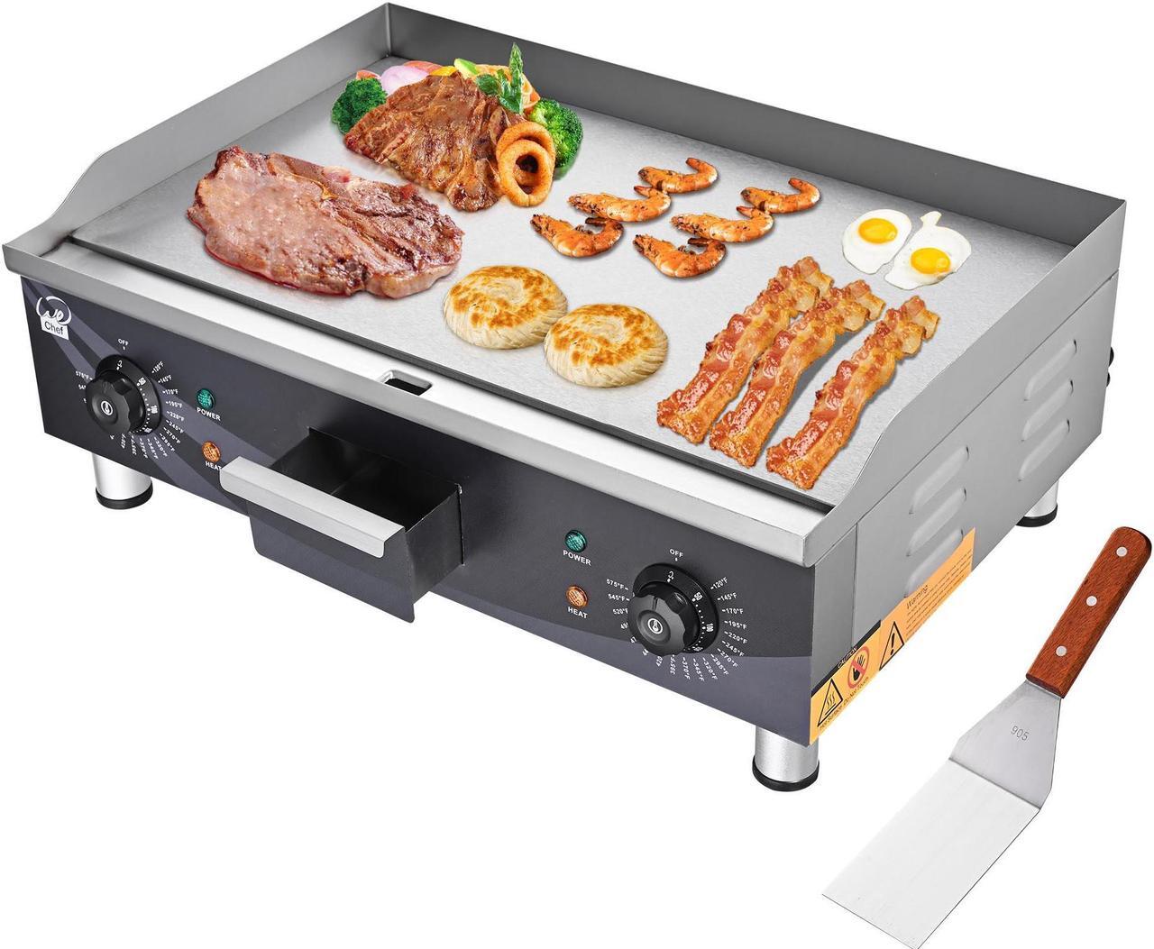 Alt view image 8 of 14 - 3500W 24" Electric Countertop Griddle Flat Top Commercial Restaurant BBQ Grill