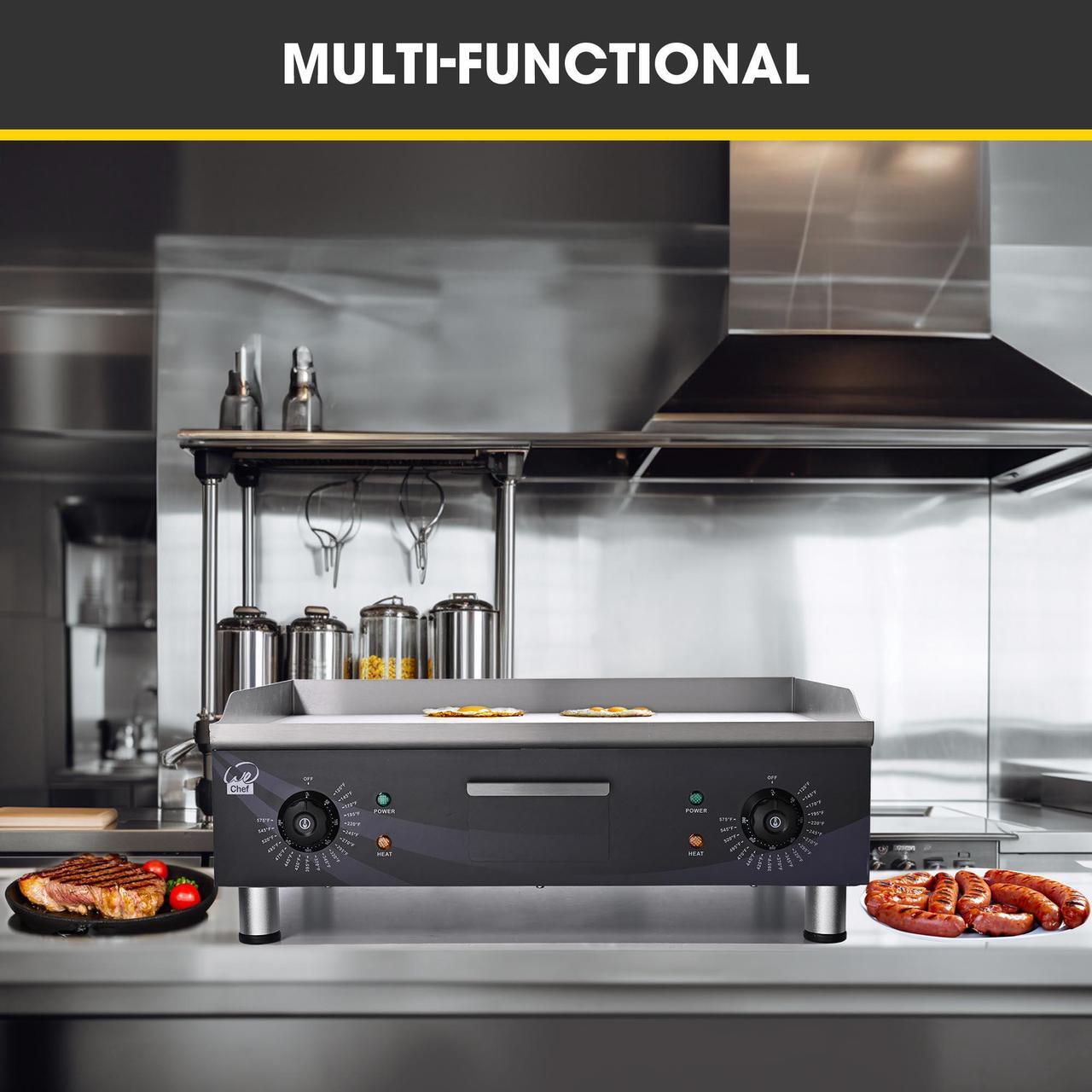Alt view image 12 of 14 - 3500W 24" Electric Countertop Griddle Flat Top Commercial Restaurant BBQ Grill