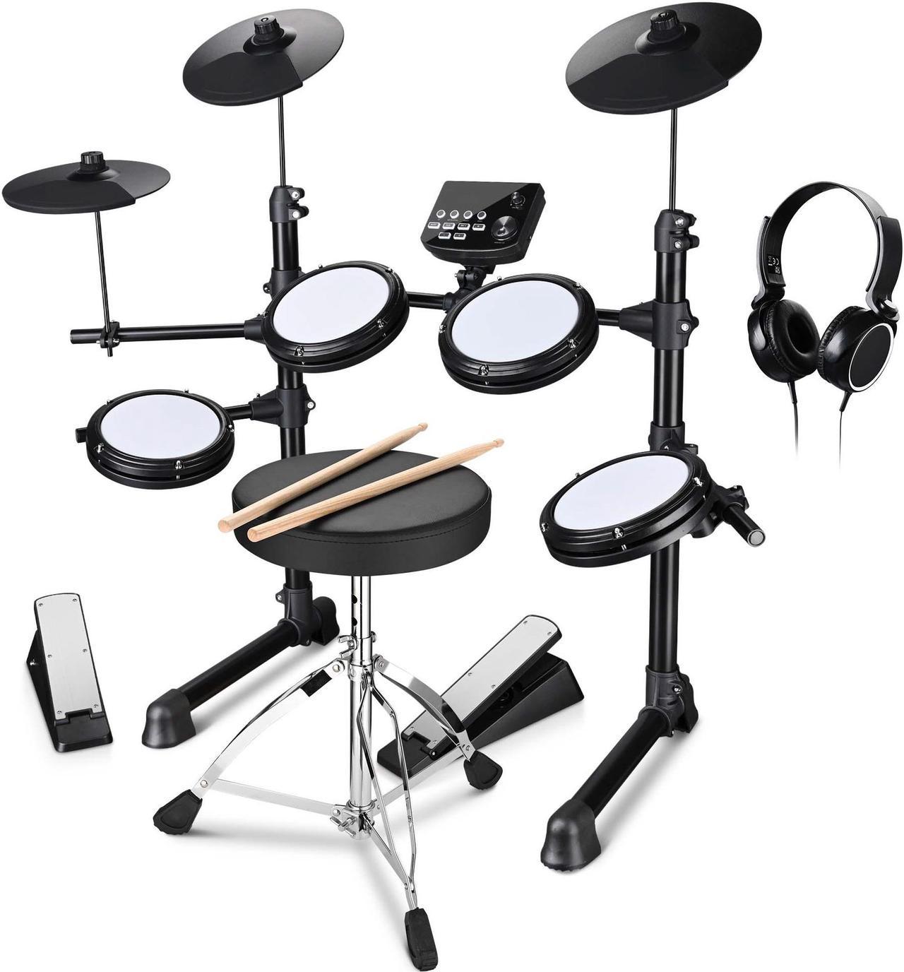 Yescom Electric Drum Set Adult Digital Silent Drum Kit 8" w/ Throne Beginner for Apartment