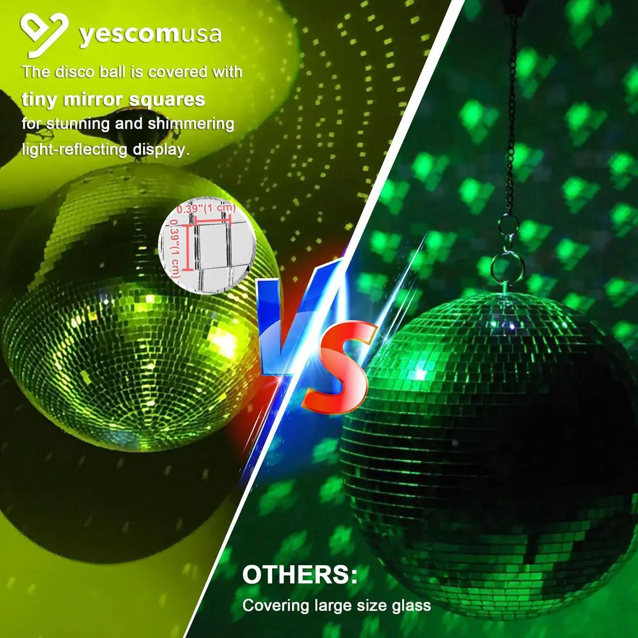 Alt view image 3 of 7 - 16" Disco Mirror Glass Ball DJ Dance Club Stage Lighting Home Party Decoration