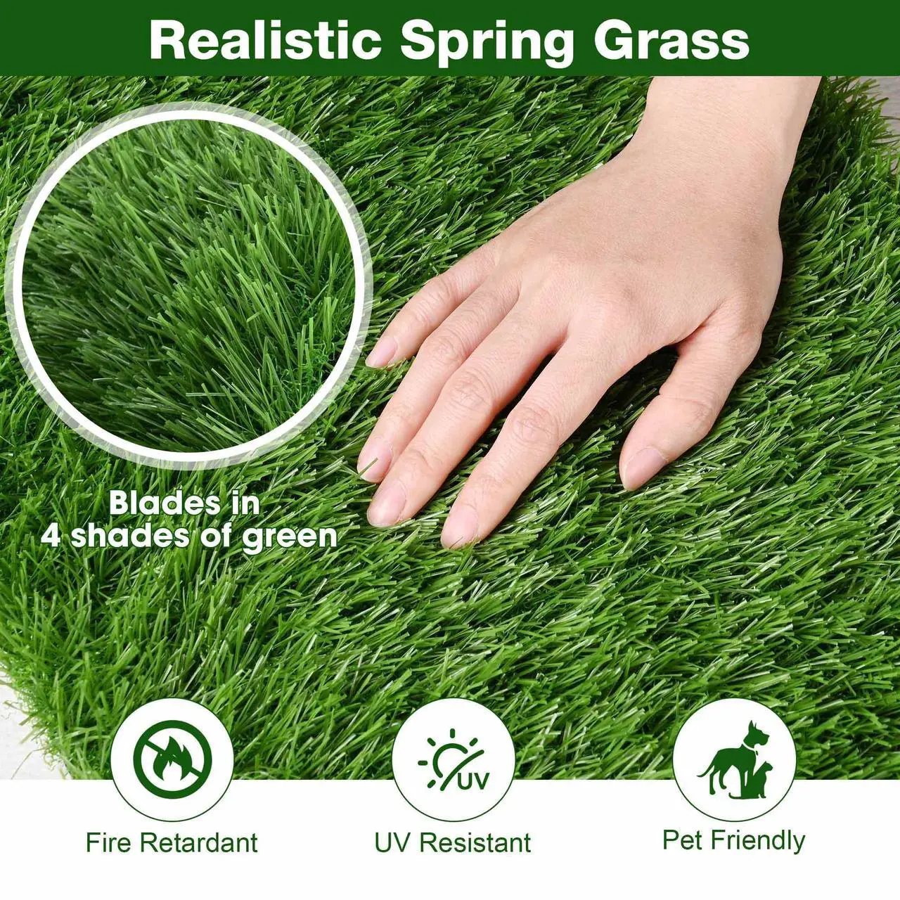 Alt view image 3 of 7 - Yescom Artificial Grass Turf Synthetic Lawn for Backyard Garden Outdoor Decor 33'x3'x2PCS (198 Sq.Ft) 1.38" Pile