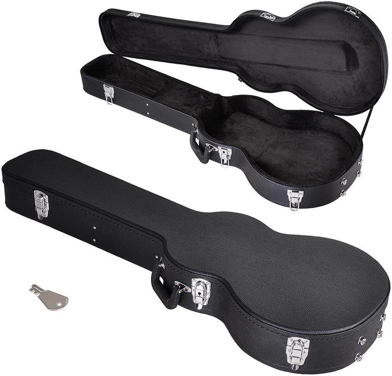 Electric Guitar Hard Case for LP Les Paul Style Electric Guitar Wooden Hard Shell Lockable Black