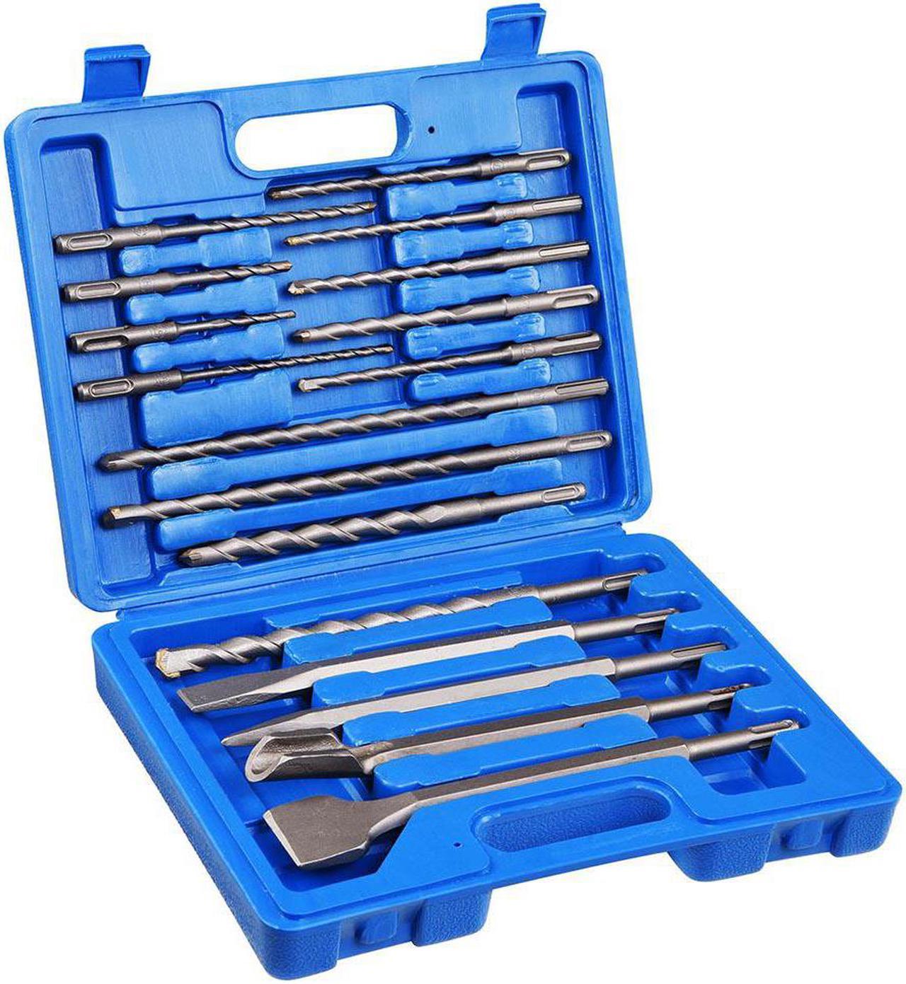 17pcs SDS Plus Rotary Hammer Drill Bits Chisel Concrete Masonry Hole Tool Set