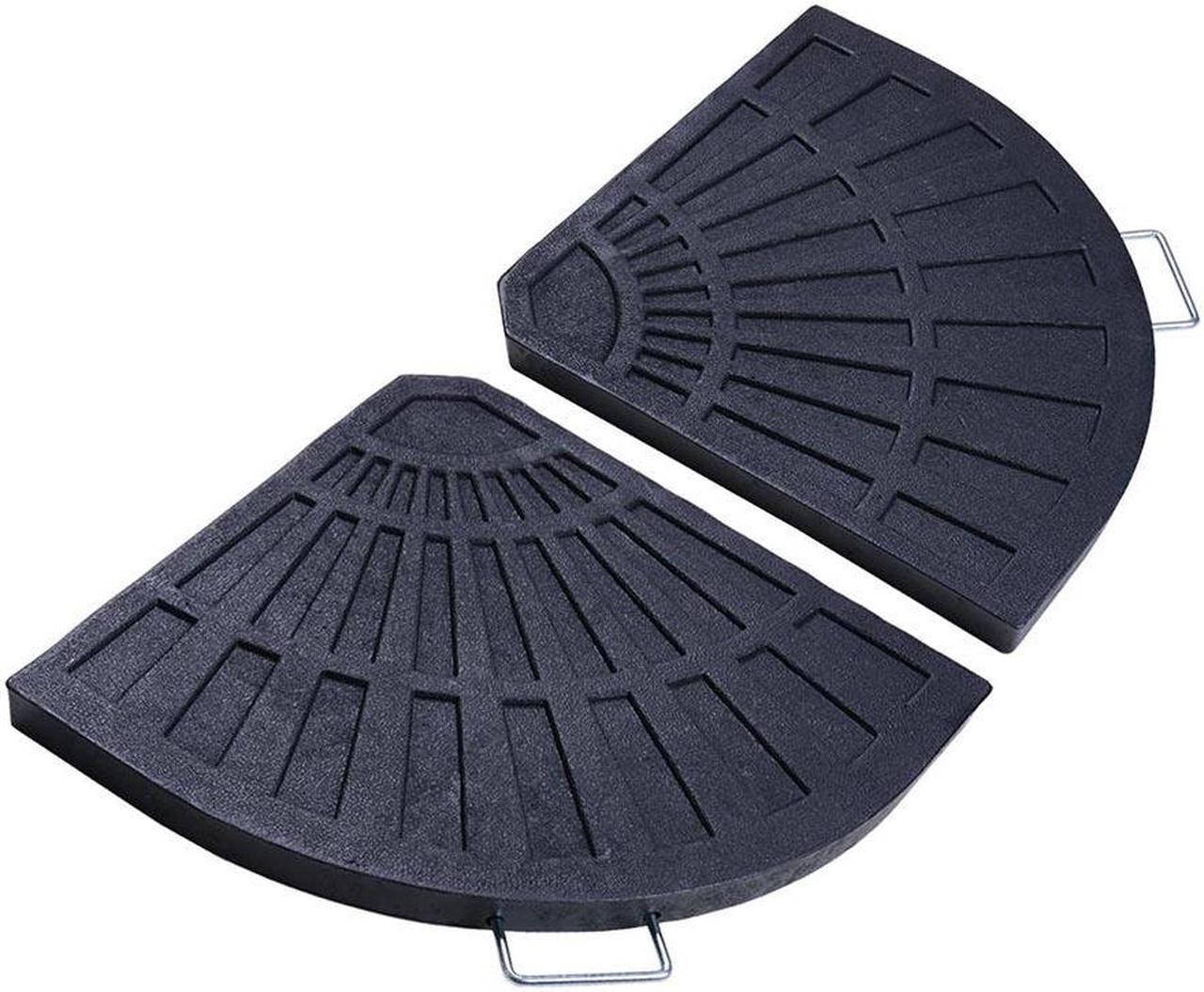 2 Pcs 26.5 lbs 19" Fan Shaped Resin Beton Base Stand Weight Outdoor Patio Offset Umbrella,YES0364