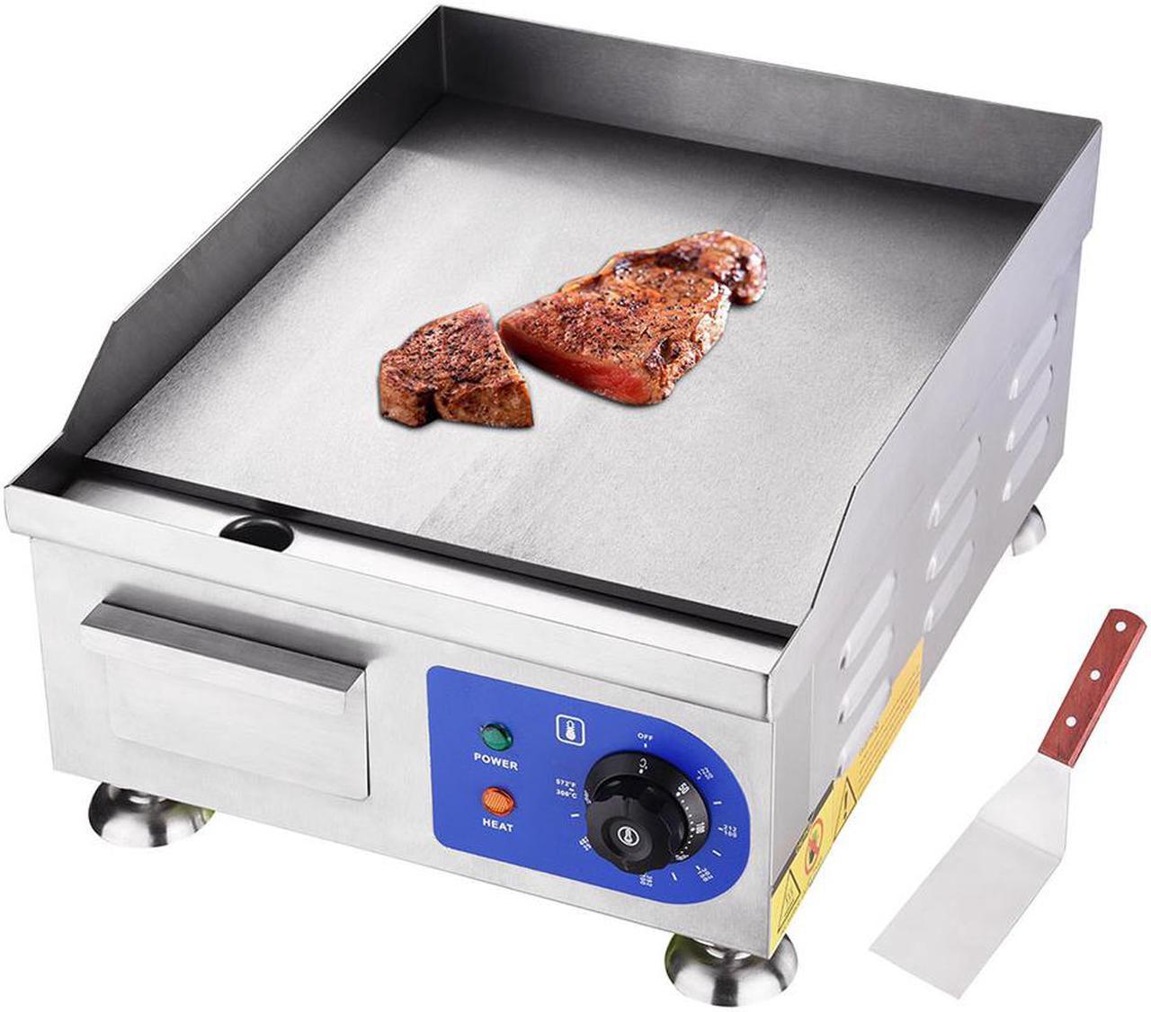 1800W 14" Electric Countertop Griddle Flat Top Commercial Restaurant BBQ Grill